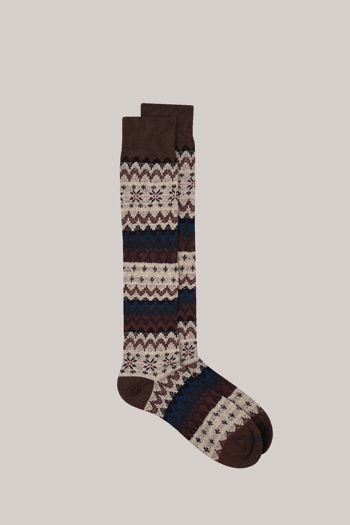 SOX IN THE BOX - CALZE FAIR ISLE CARAMELLO / PANNA