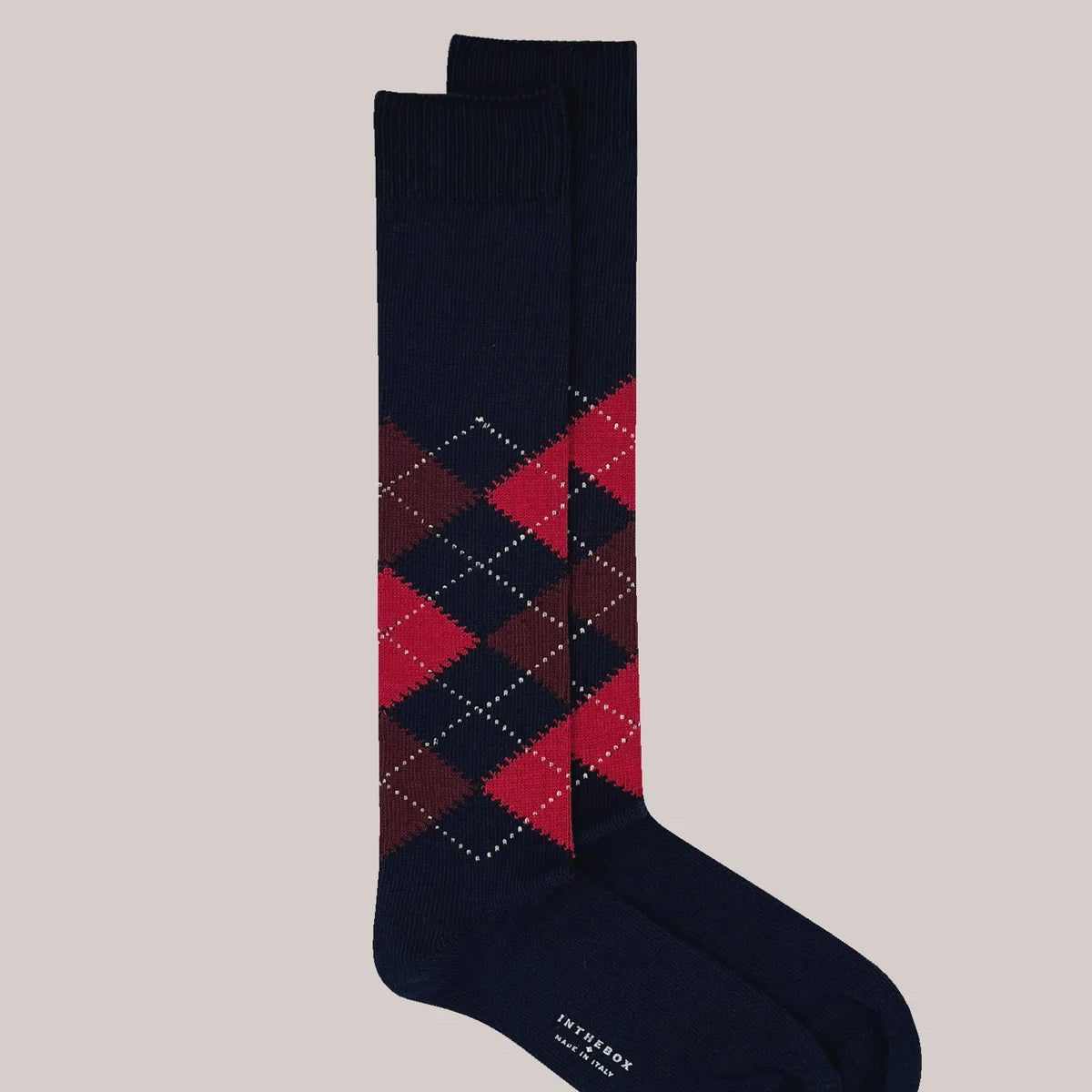 SOX IN THE BOX - CALZE ARGYLE BLU/ROSSO