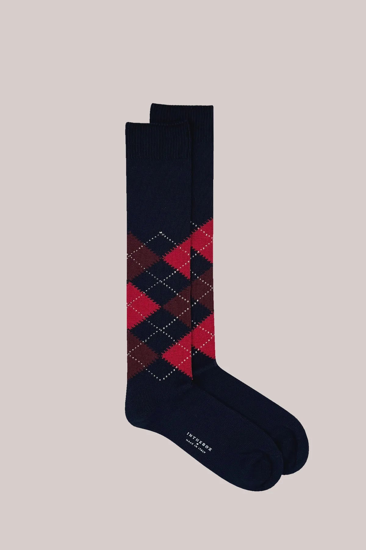 SOX IN THE BOX - CALZE ARGYLE BLU/ROSSO