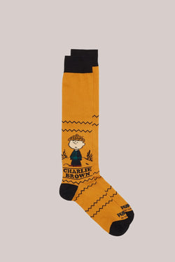 SOX IN THE BOX - CALZE LUNGHE CHARLIE BROWN GIALLO SCURO