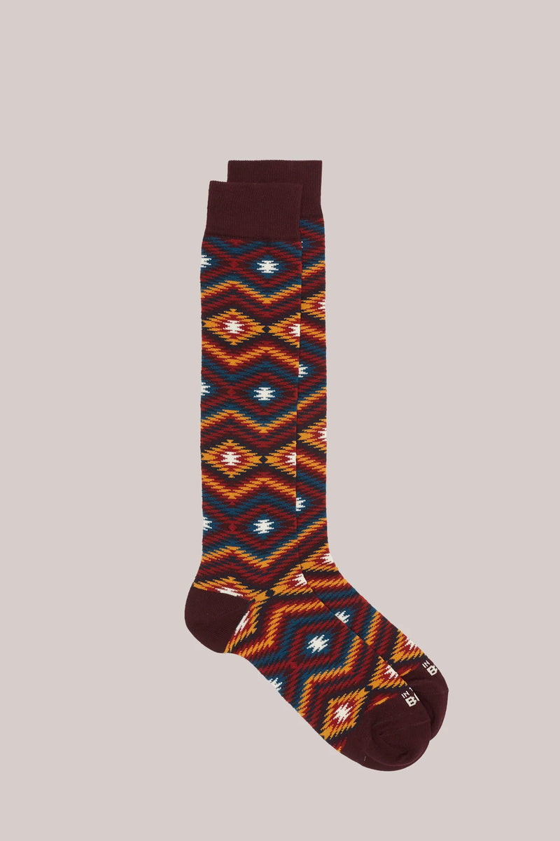 SOX IN THE BOX - CALZE LUNGHE FANTASIA IKAT BORDEAUX