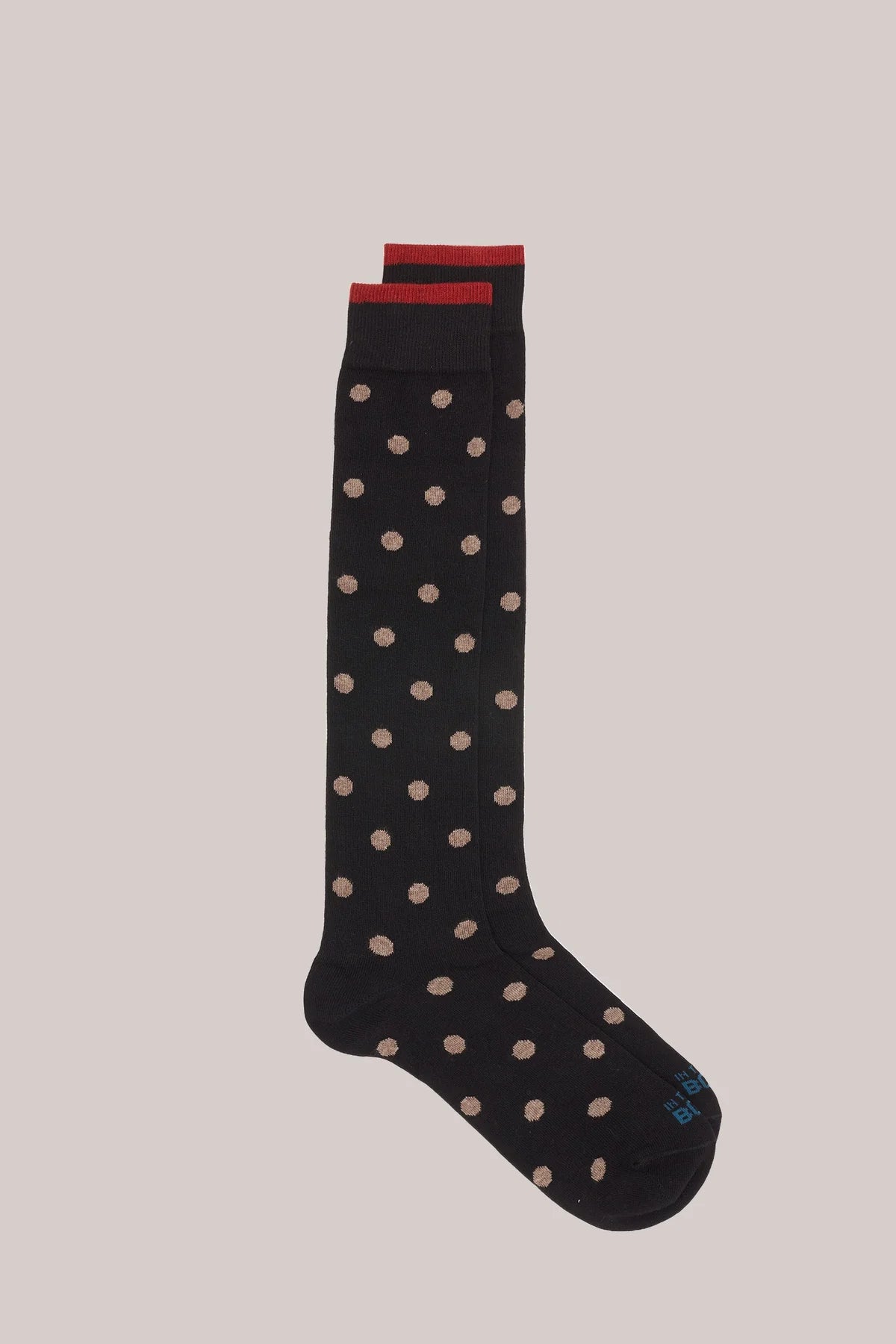 SOX IN THE BOX - CALZE LUNGHE POIS BICOLORE BLU / GRIGIO