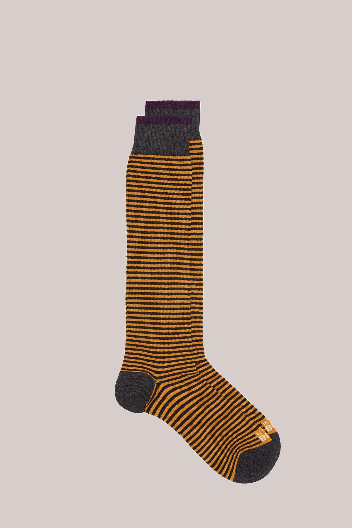 SOX IN THE BOX - CALZE LUNGHE A RIGHE STRIPE BLU / GIALLO SCURO