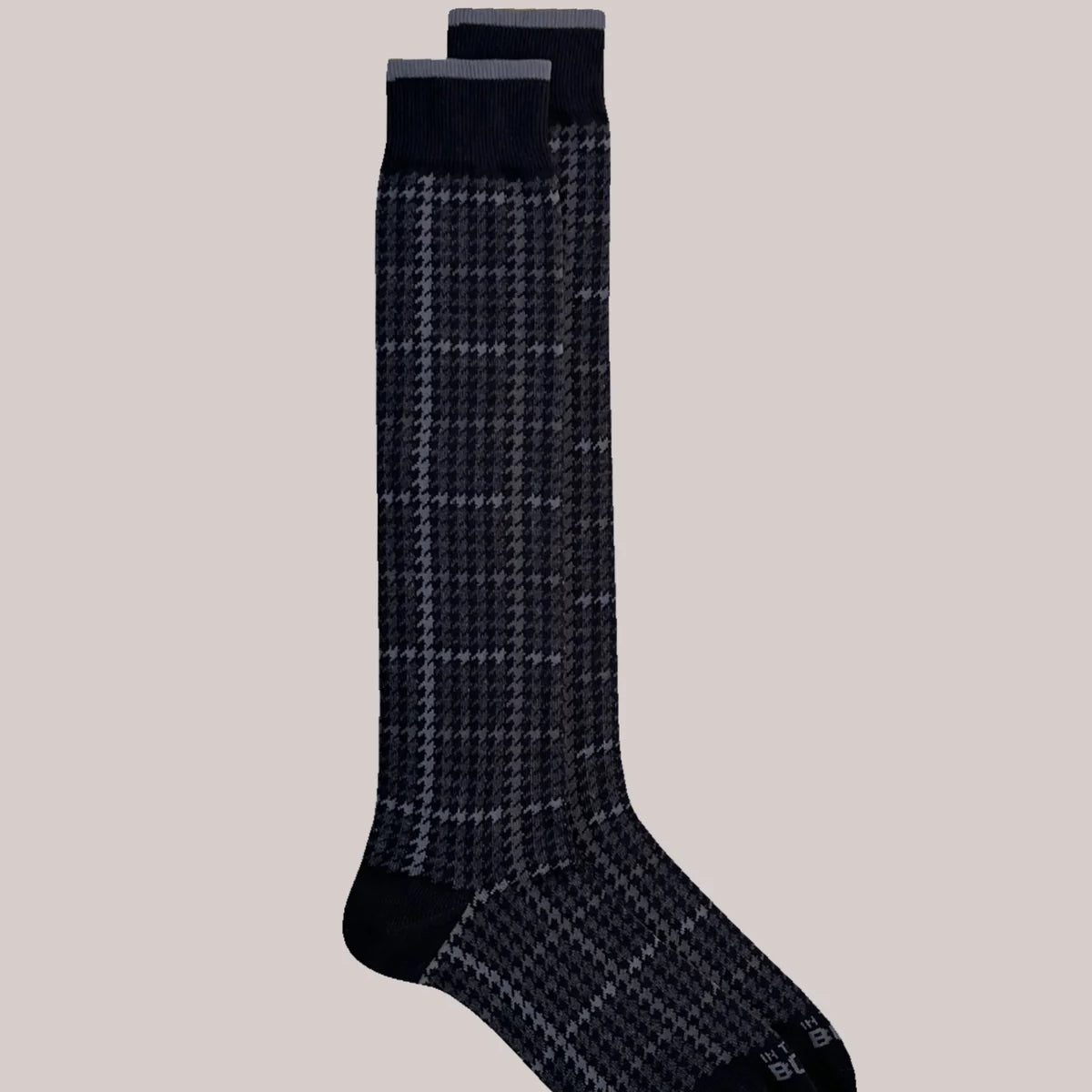 SOX IN THE BOX - CALZA LUNGA TWEED NERO/GRIGIO SCURO