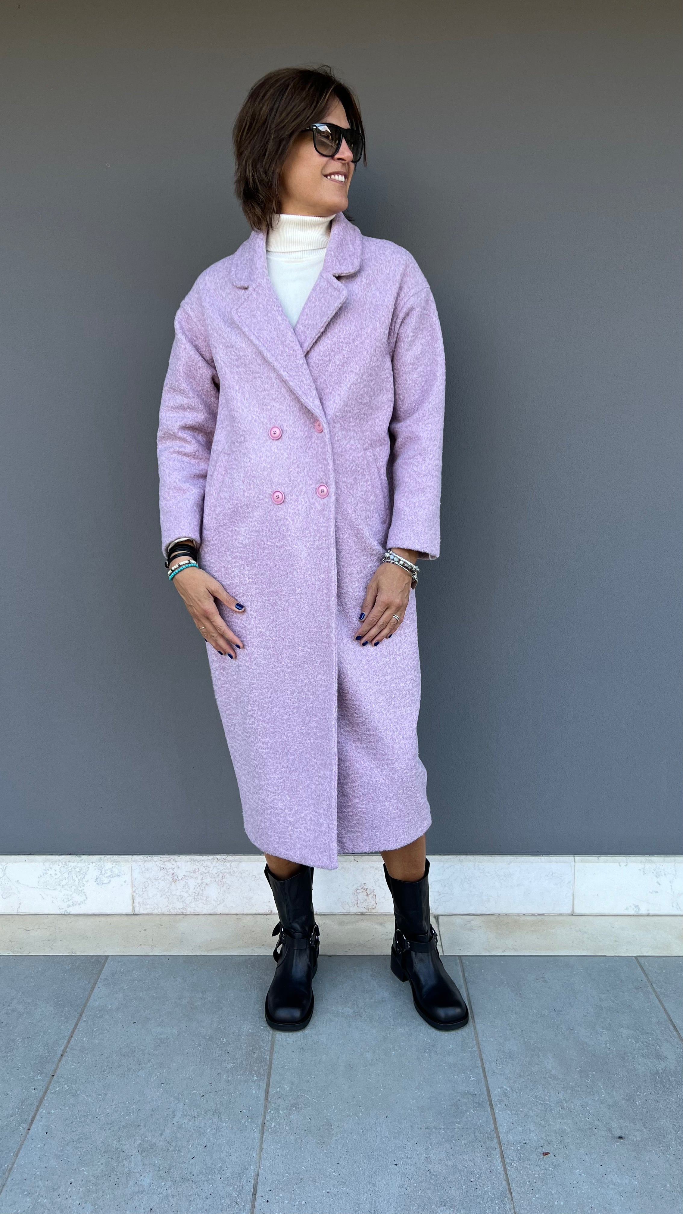 FACE TO FACE STYLE - CAPPOTTO ROSA