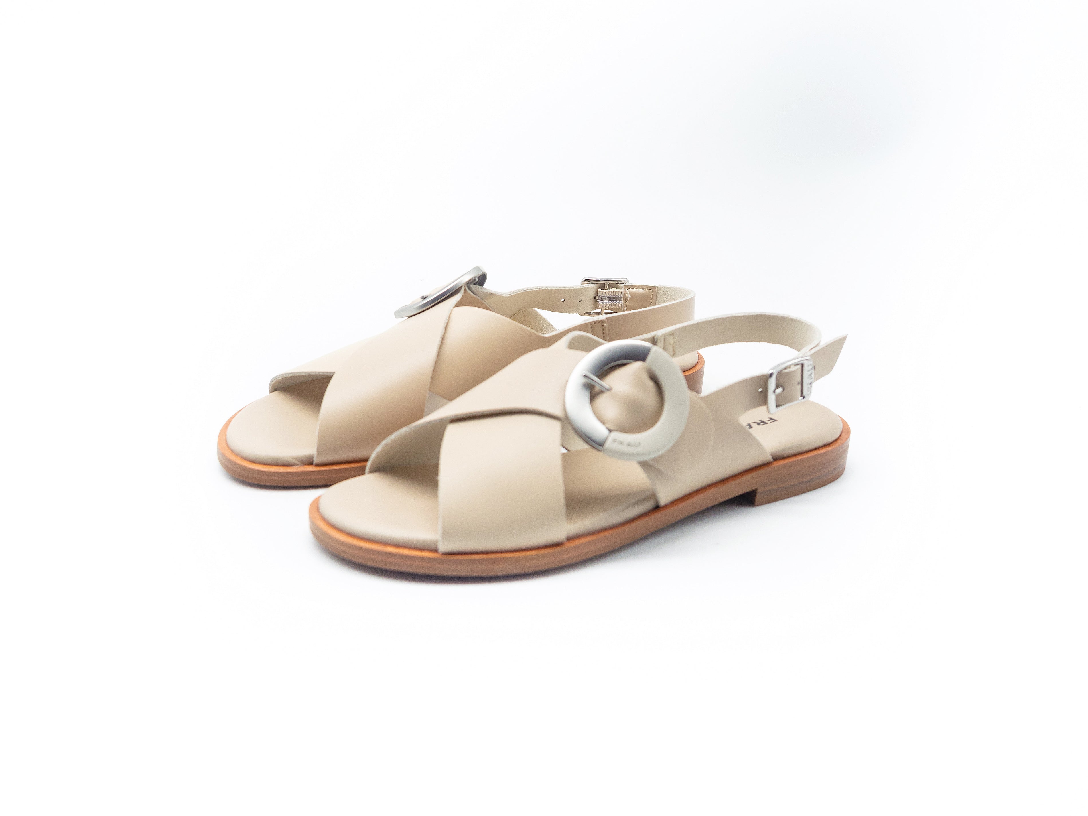 FRAU - SANDALO A INCROCIO CON FIBBIA BEIGE