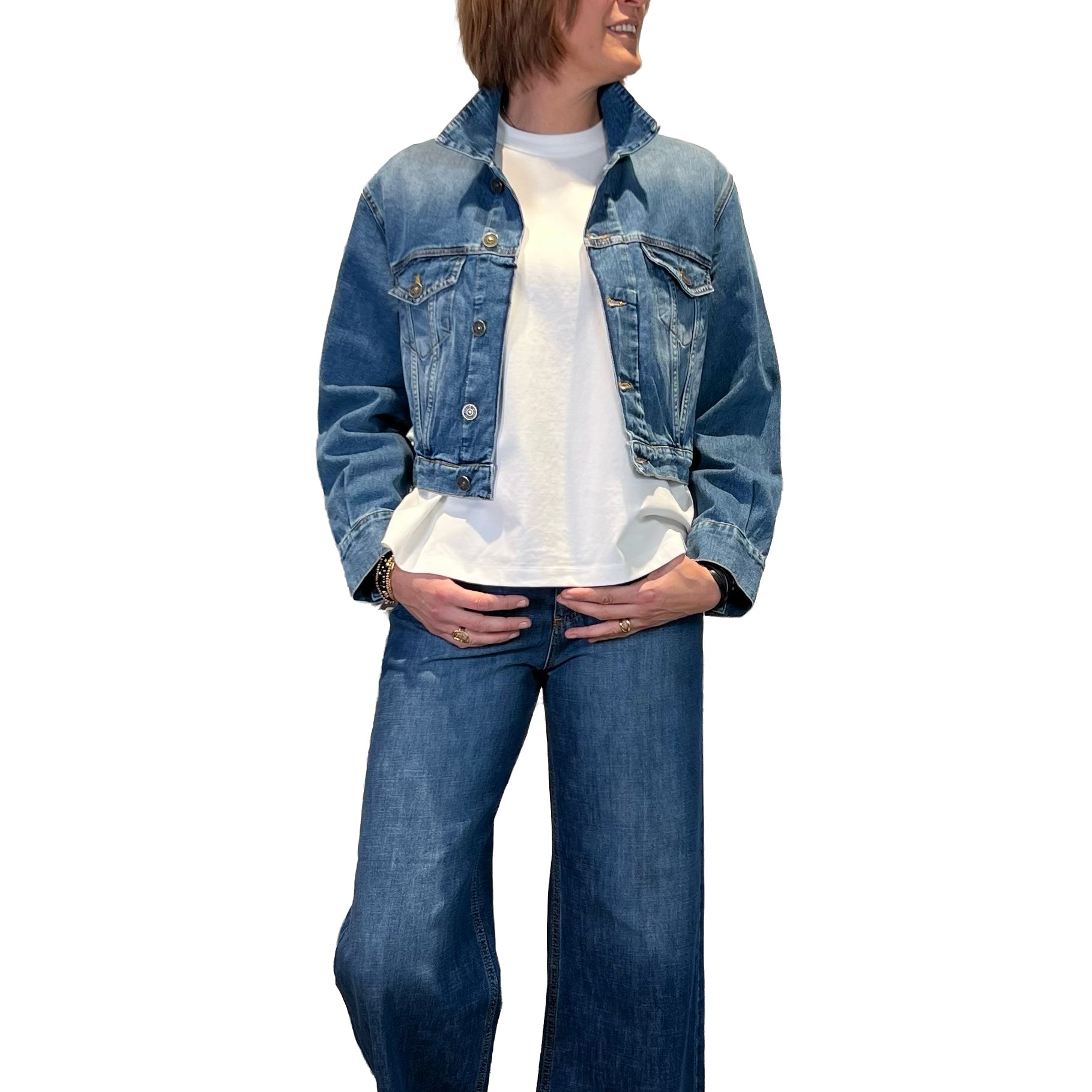 GOD SAVE DENIM - GIUBBINO OVER JEANS TULIPANO
