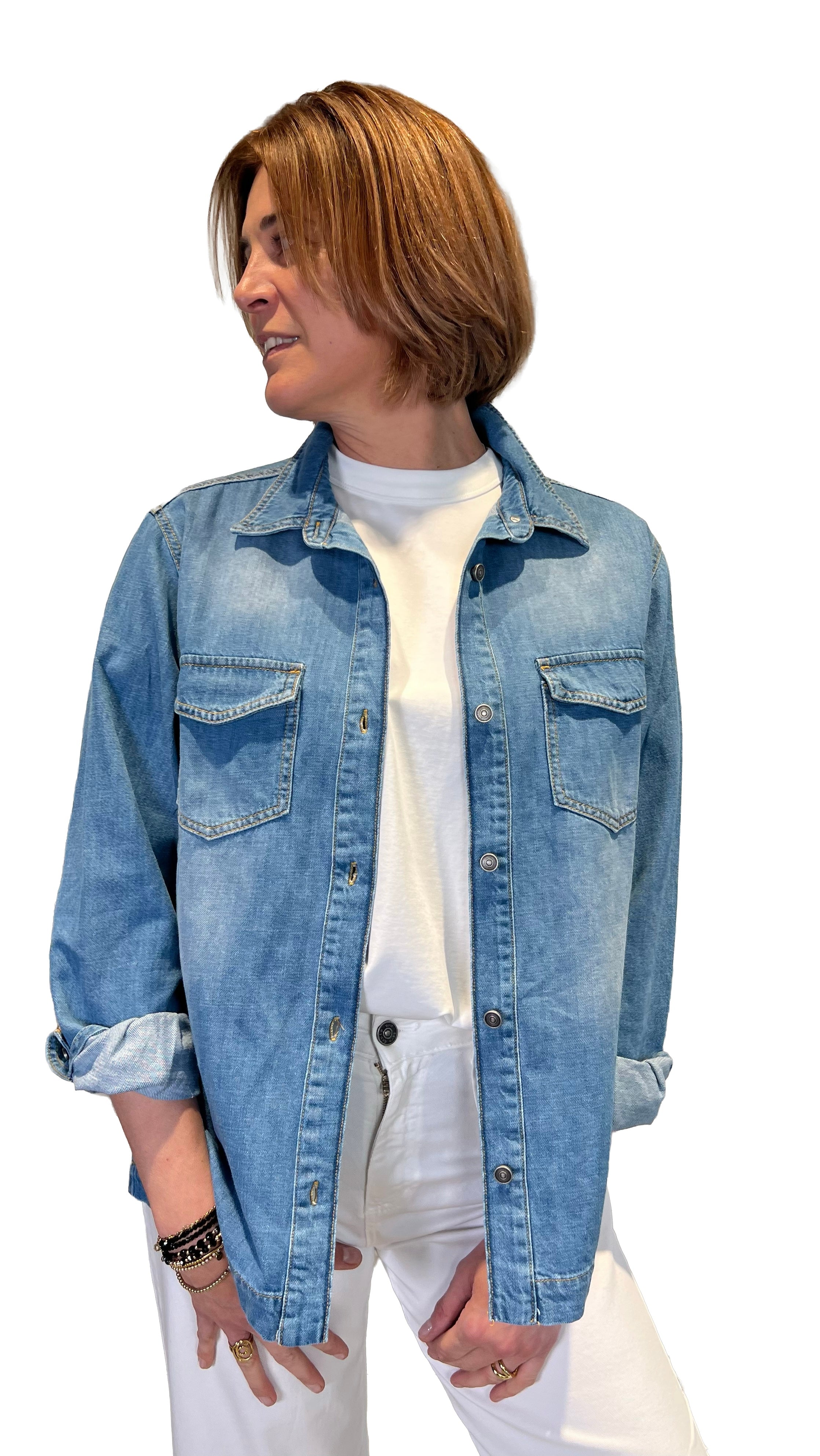 GOD SAVE DENIM - CAMICIA JEANS OVER  DEMETRA 8