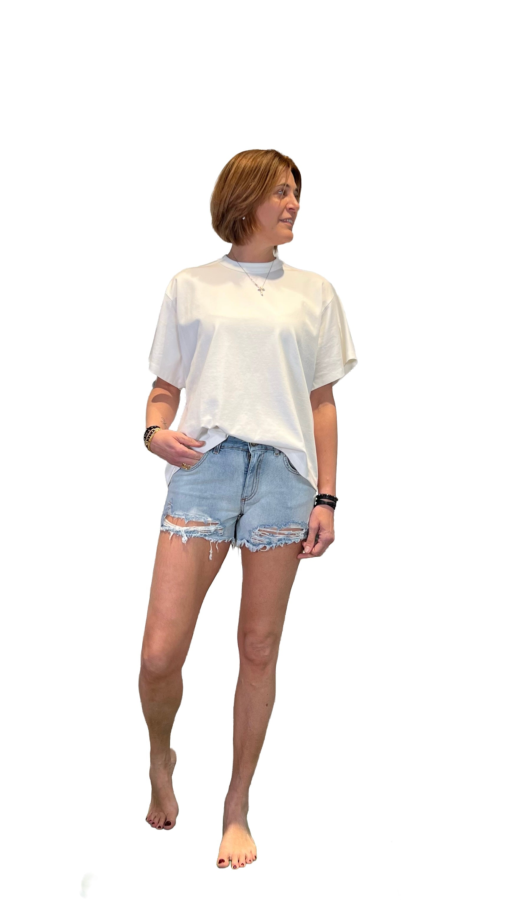 GOD SAVE DENIM - JEANS SHORT ARES 2 SFRANGIATO