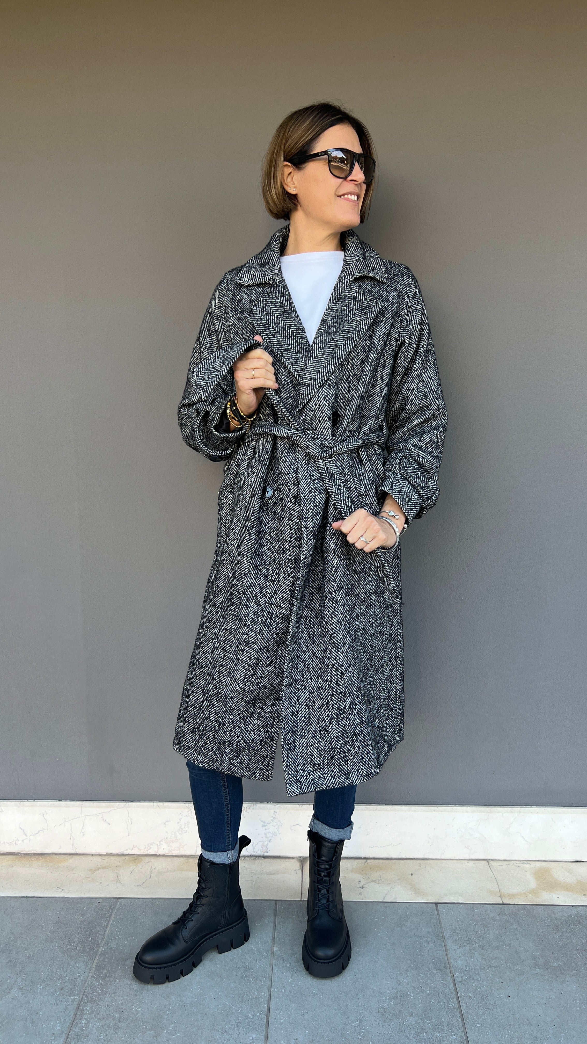 GOA GOA - CAPPOTTO GUSTAV LUNGO MISTO LANA TWEED