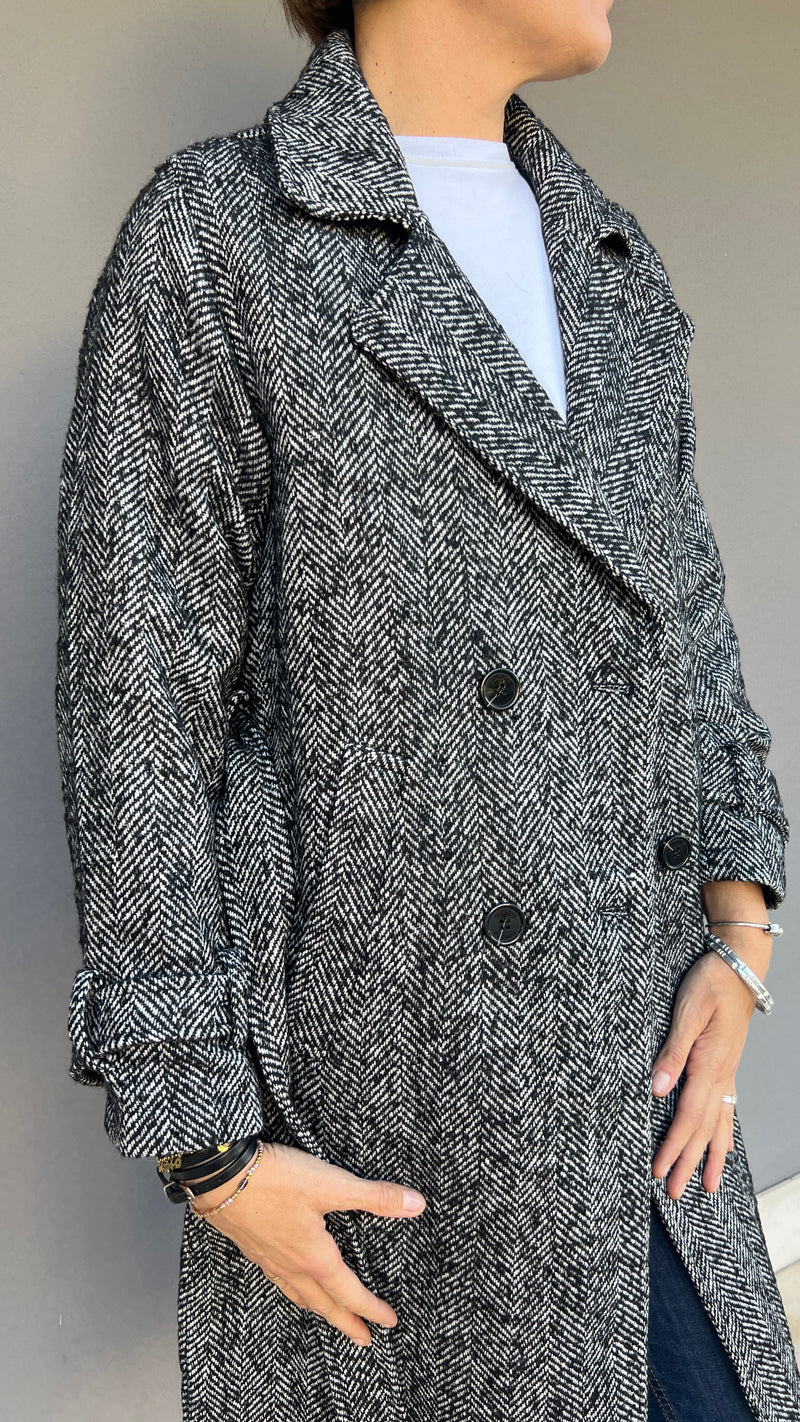 GOA GOA - CAPPOTTO GUSTAV LUNGO MISTO LANA TWEED