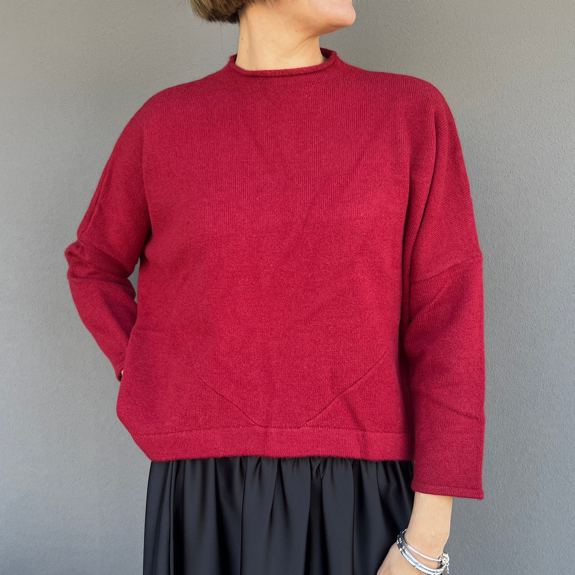 GOA GOA - MAGLIA GIROCOLLO LUREX ROSSO