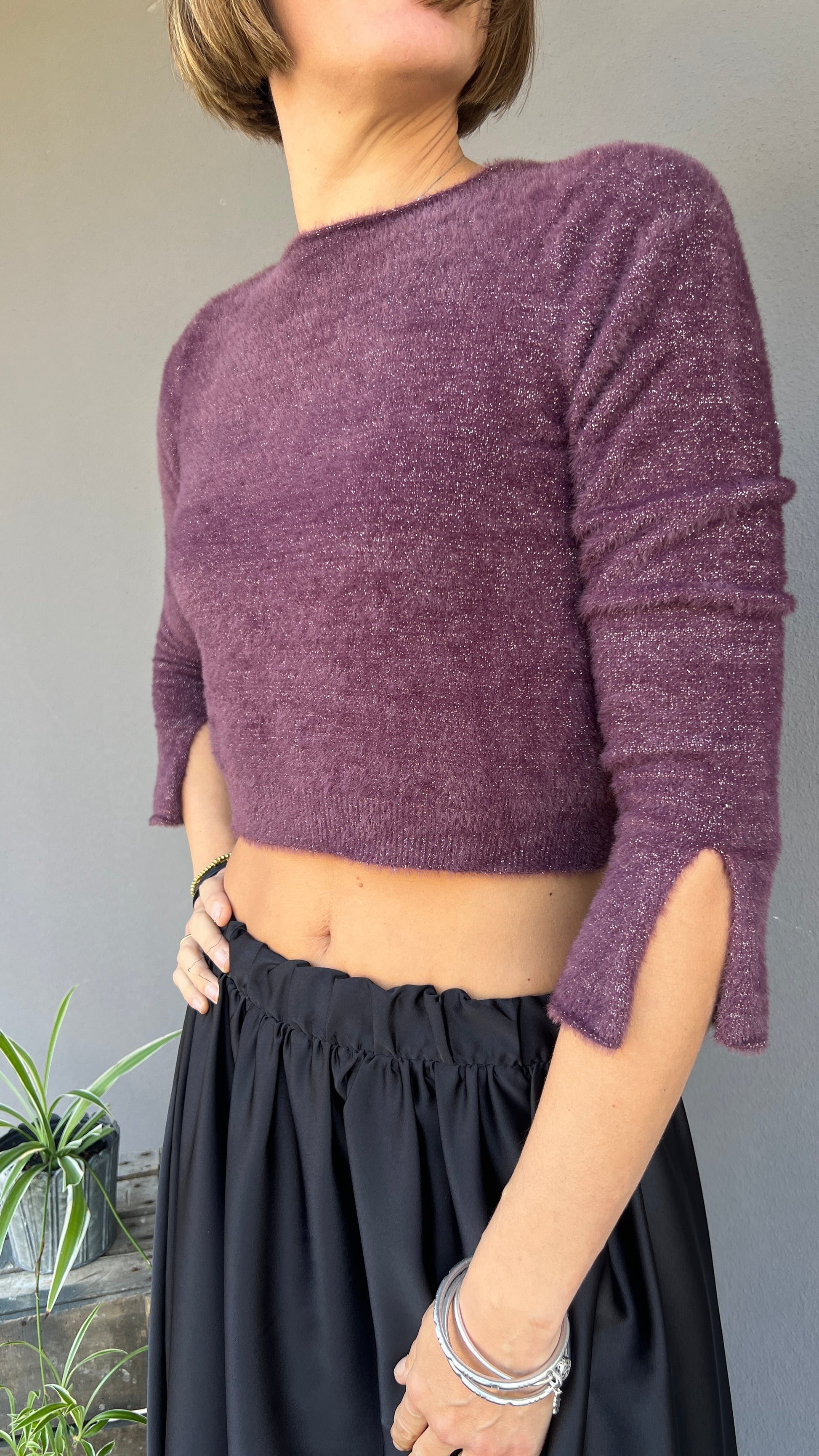 D'ELLE - MAGLIA CROPPED MOSTO