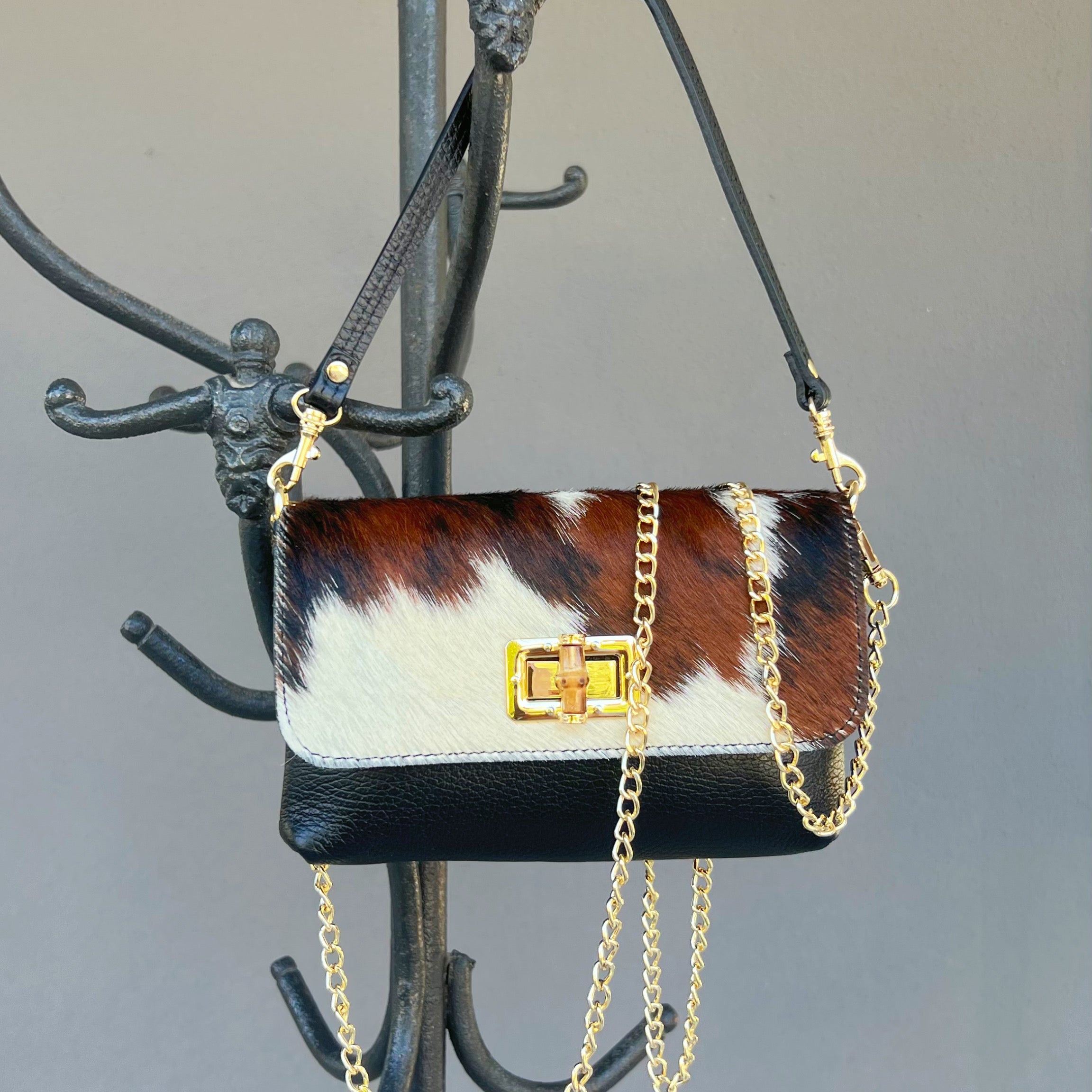 POLO SHOES BAGS - BAG ANNA ANIMALIER COW 1