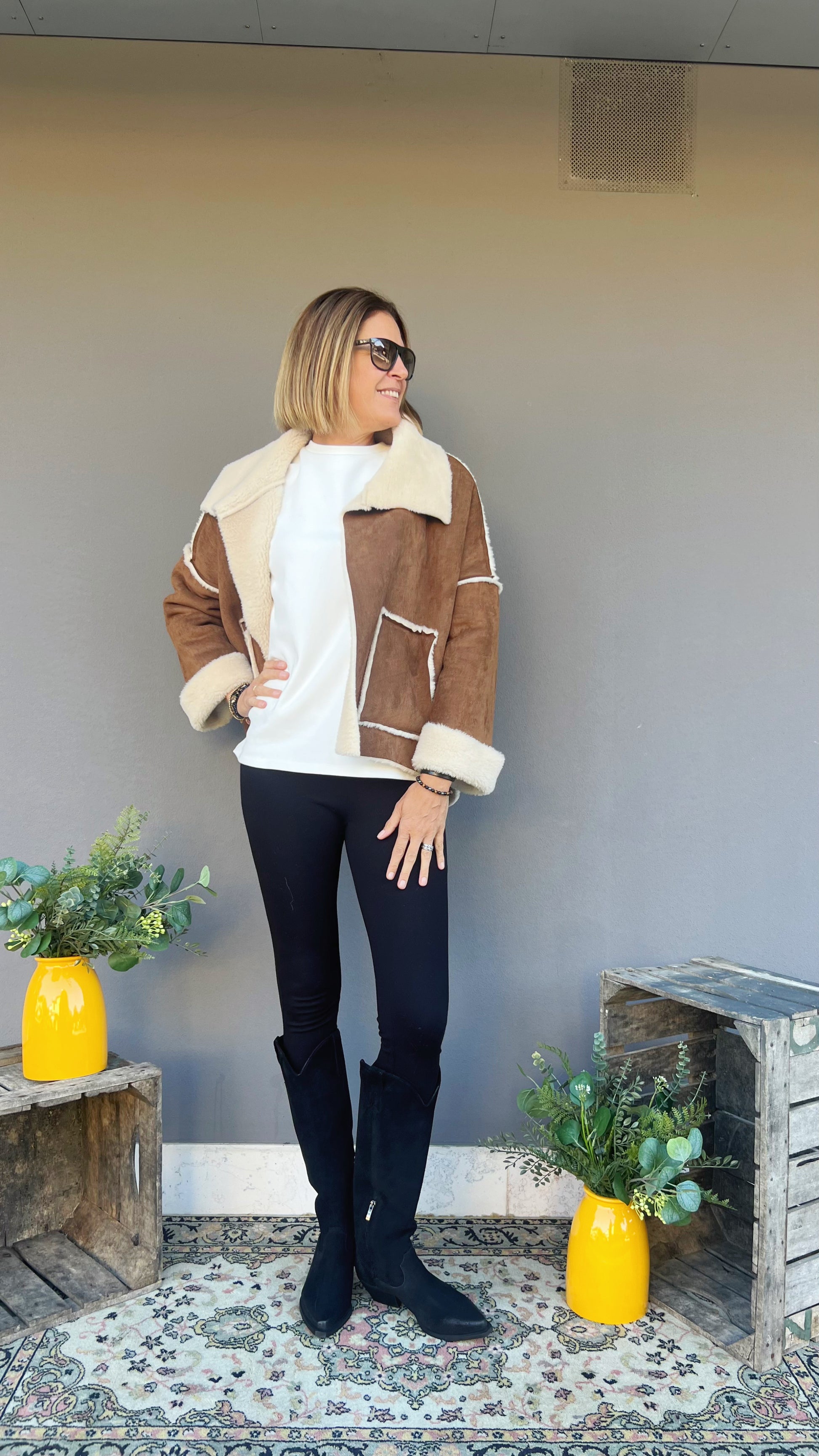 ELEH - ECOMONTONE CROPPED MARRONE