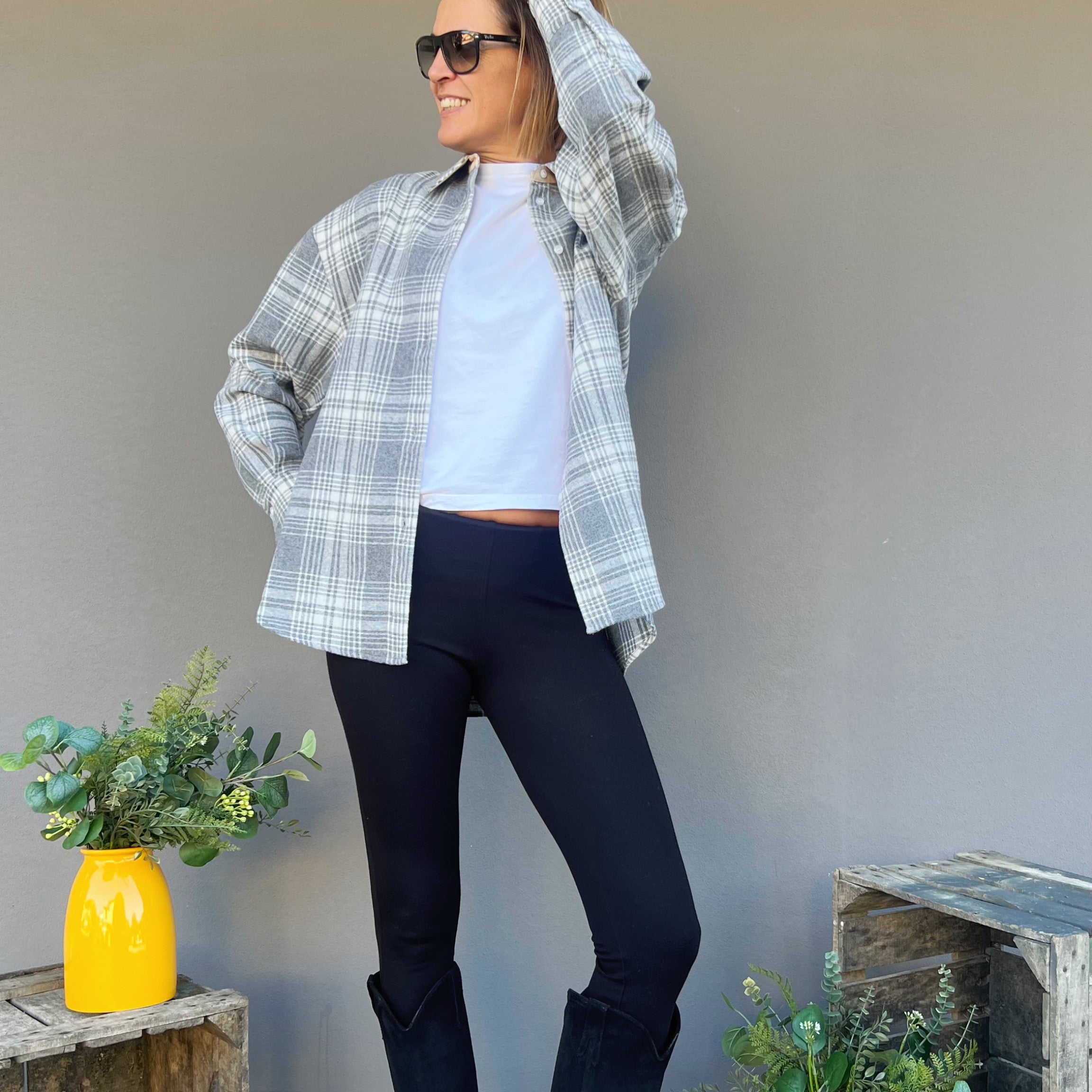 ELEH - CAMICIA OVER LANA QUADRI