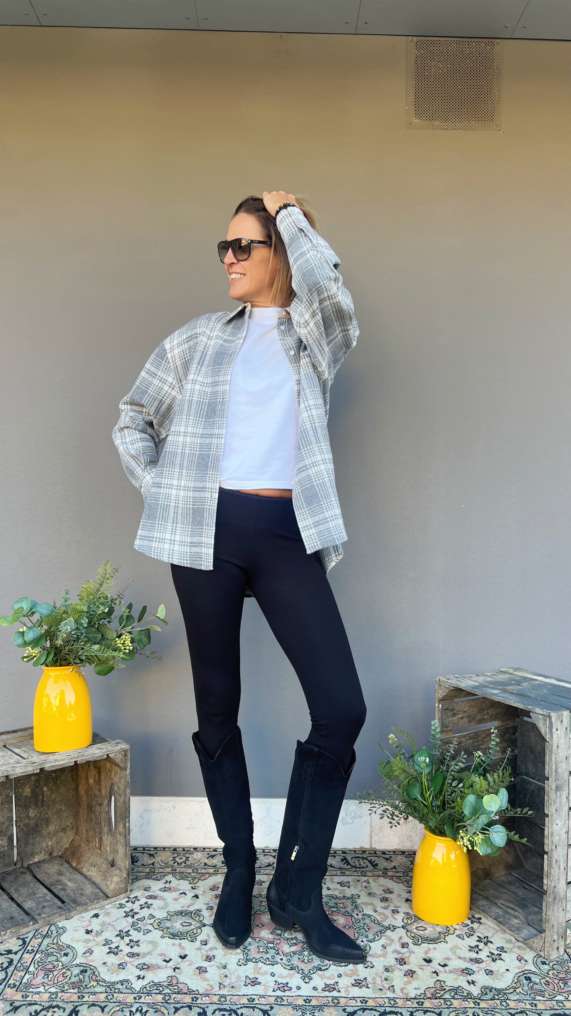 ELEH - CAMICIA OVER LANA QUADRI