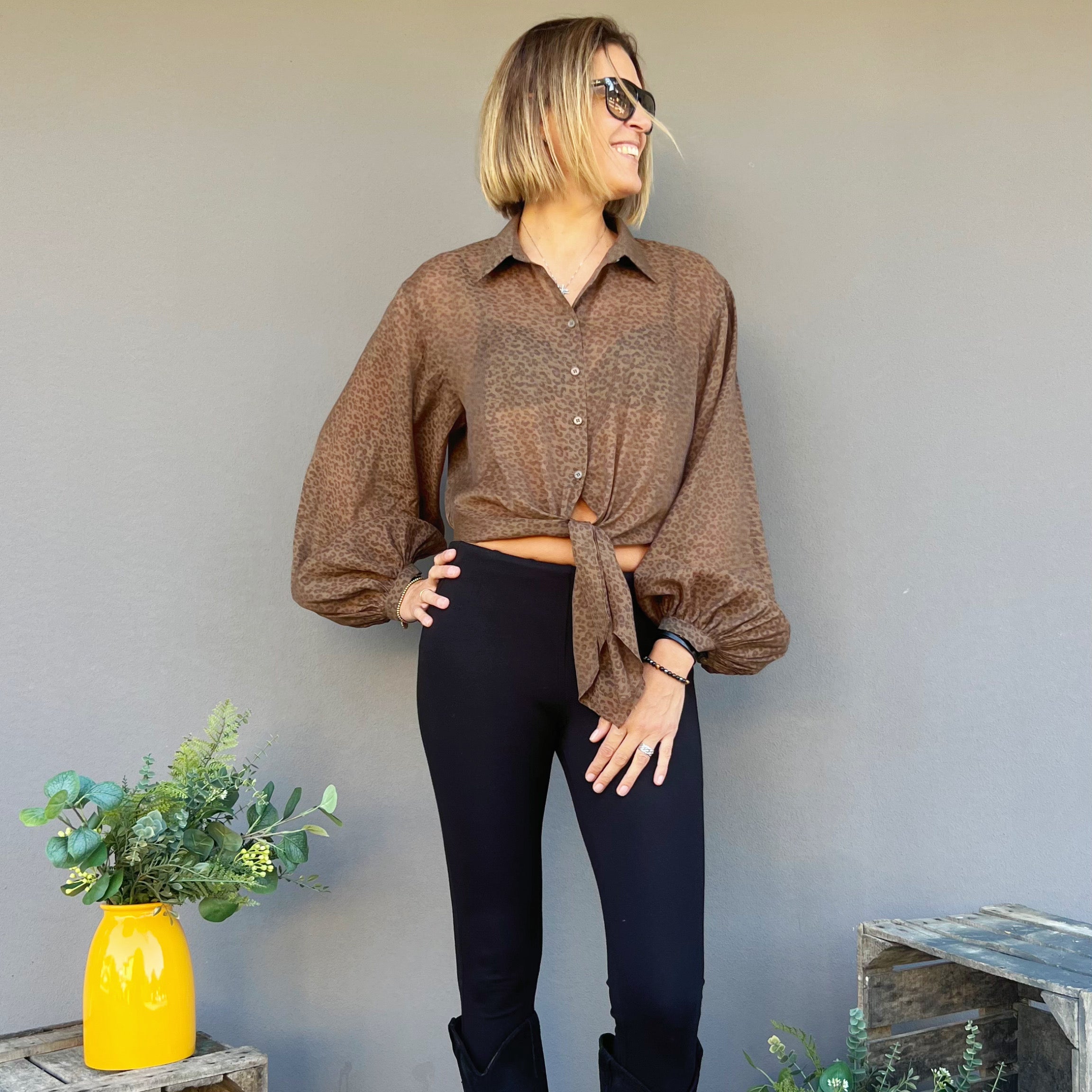 ELEH - CAMICIA MACULATO MARRONE