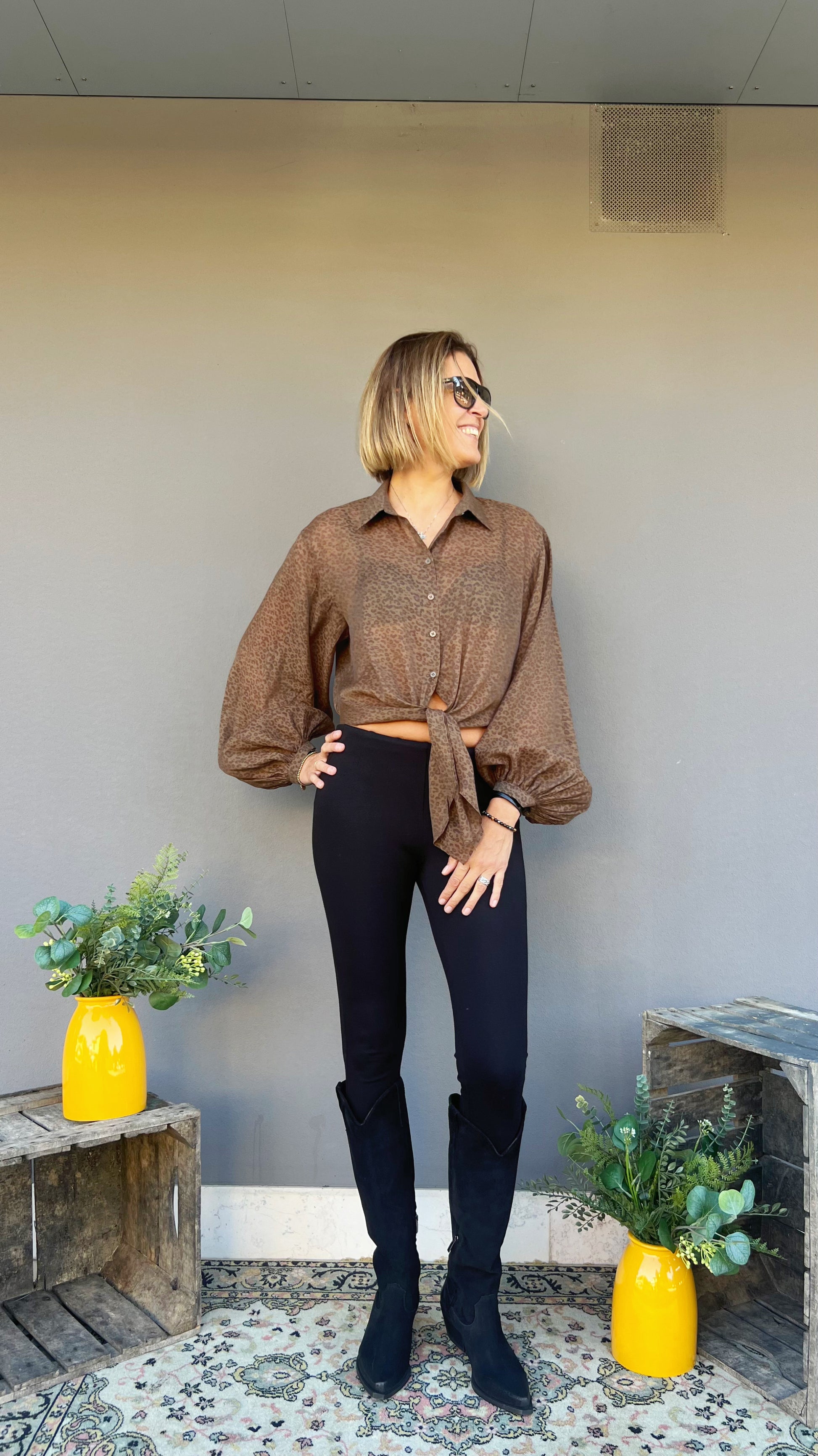 ELEH - CAMICIA MACULATO MARRONE