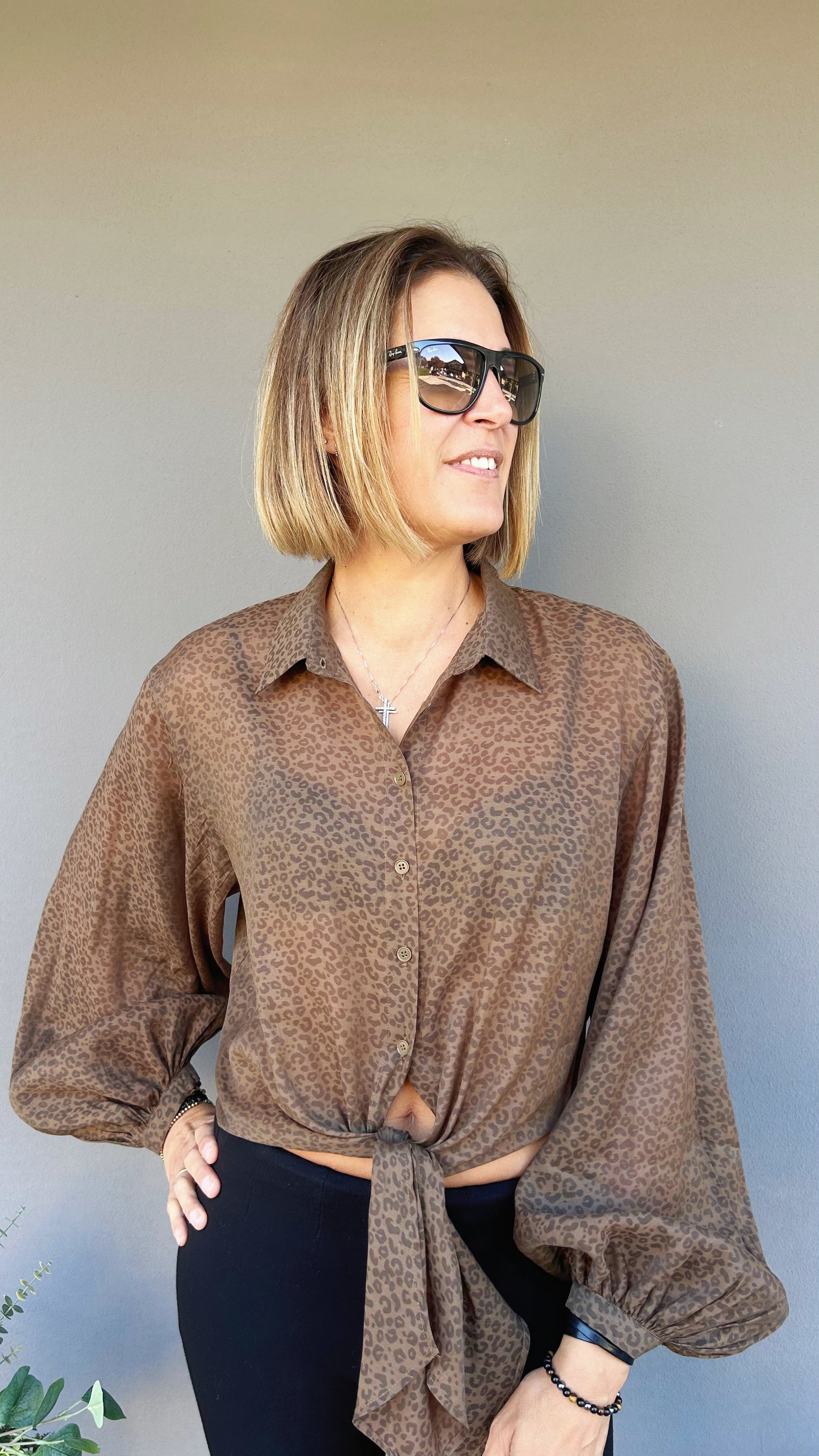 ELEH - CAMICIA MACULATO MARRONE