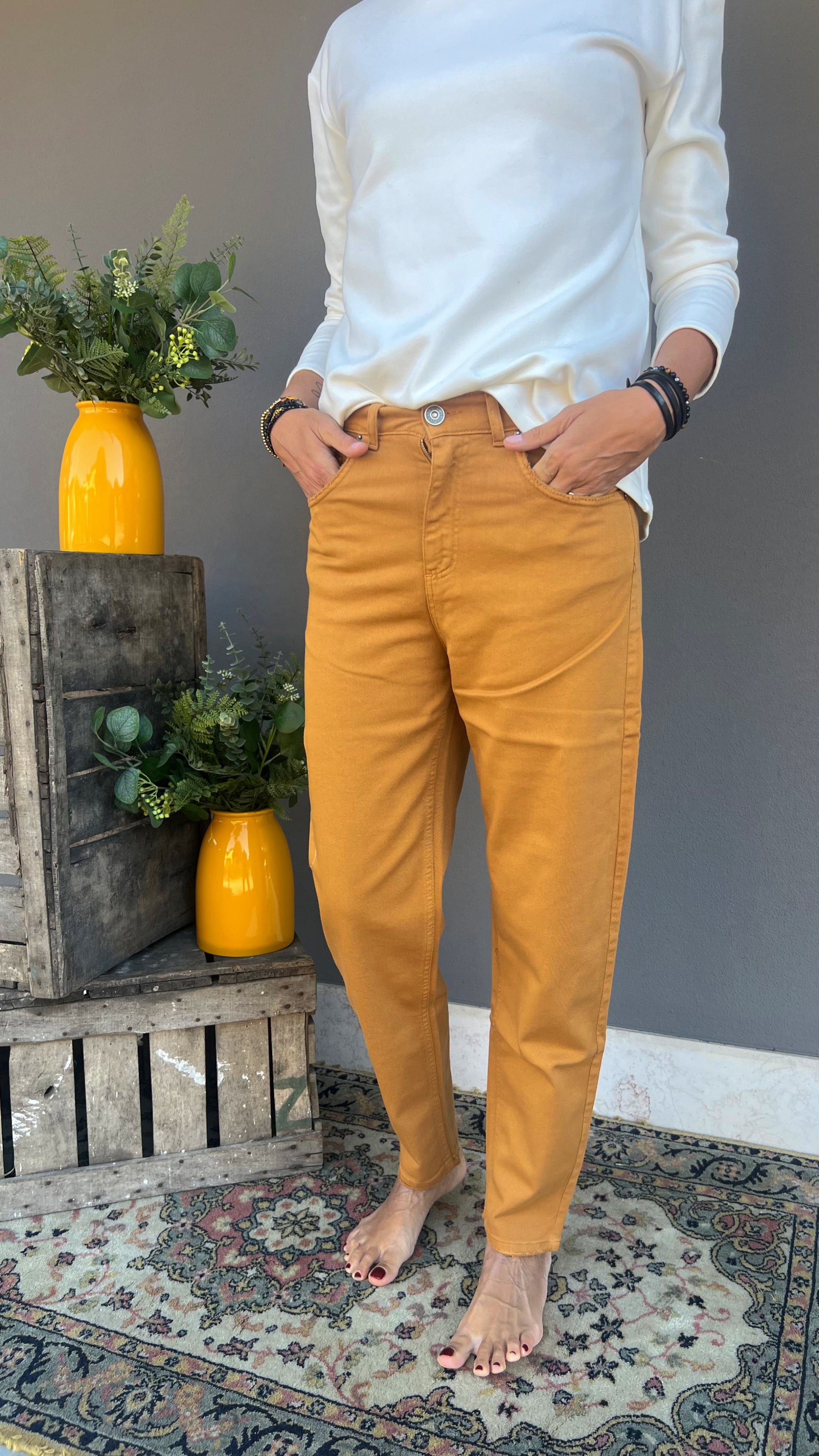 GOD SAVE DENIM - JEANS CARROT MIELE