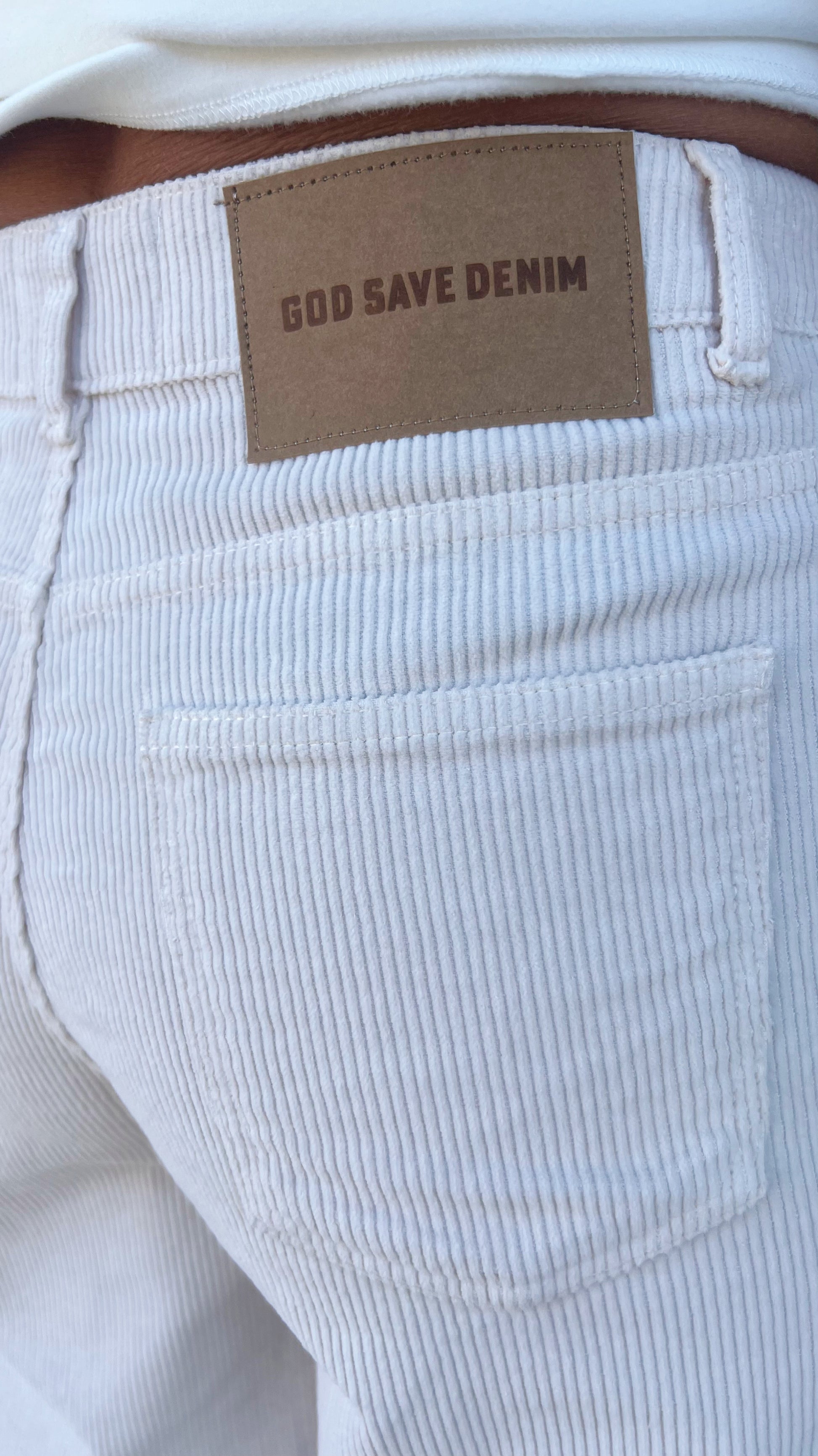 GOD SAVE DENIM - PANTALONE PALAZZO VELLUTO BEIGE