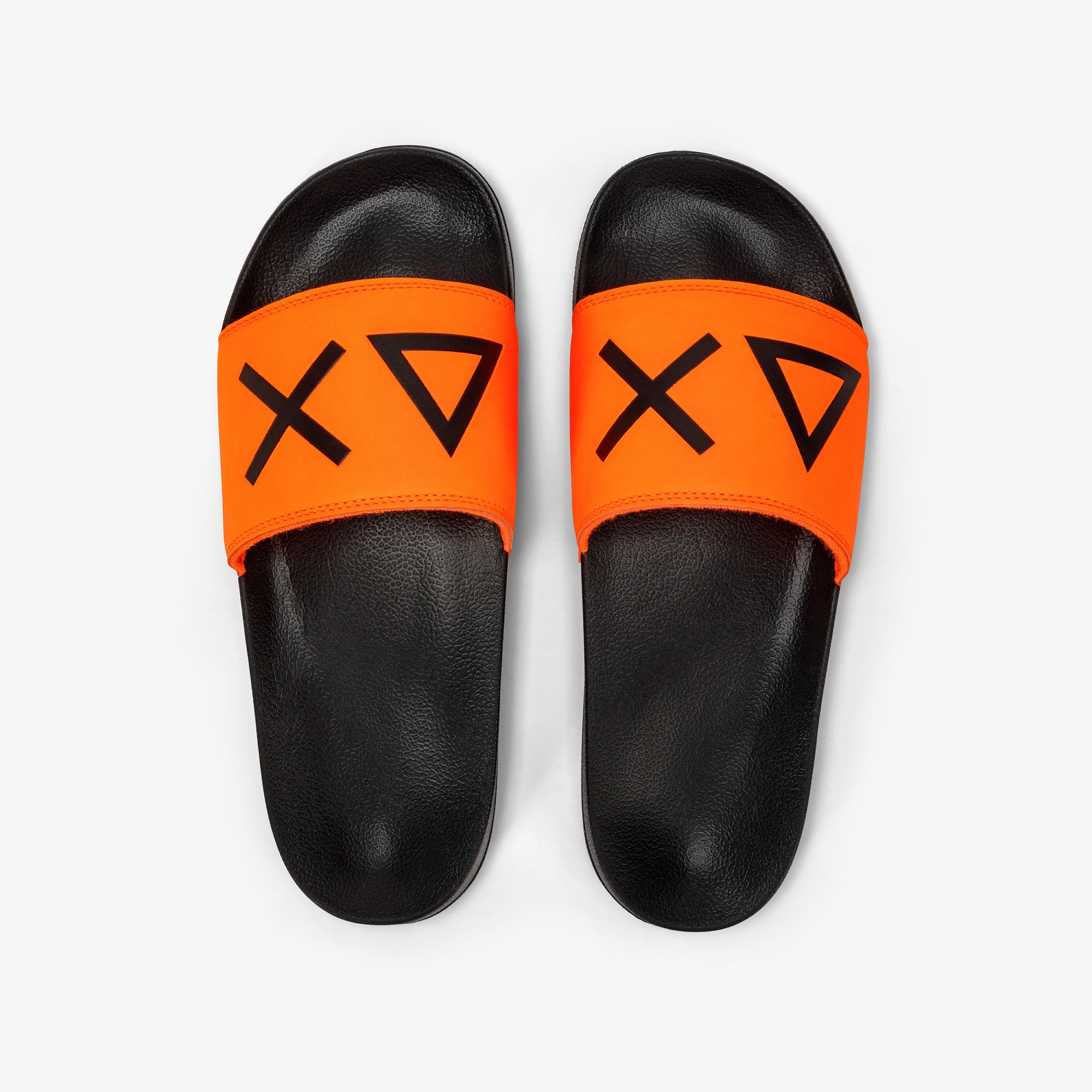 SUN68 - SLIPPERS NERO/ ARANCIO