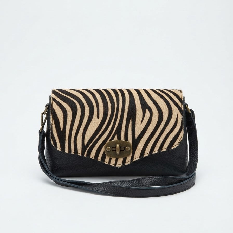 POLO SHOES BAGS - BORSA POSTINO ZEBRATA BEIGE