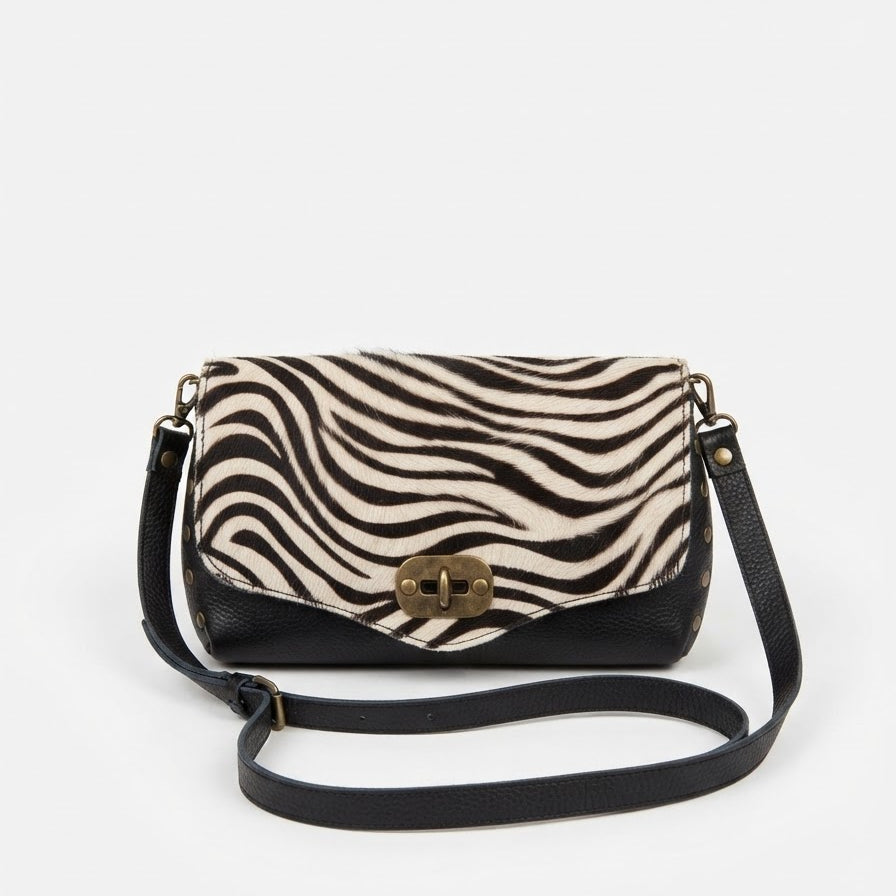 POLO SHOES BAGS - BORSA POSTINO ZEBRATA WHITE