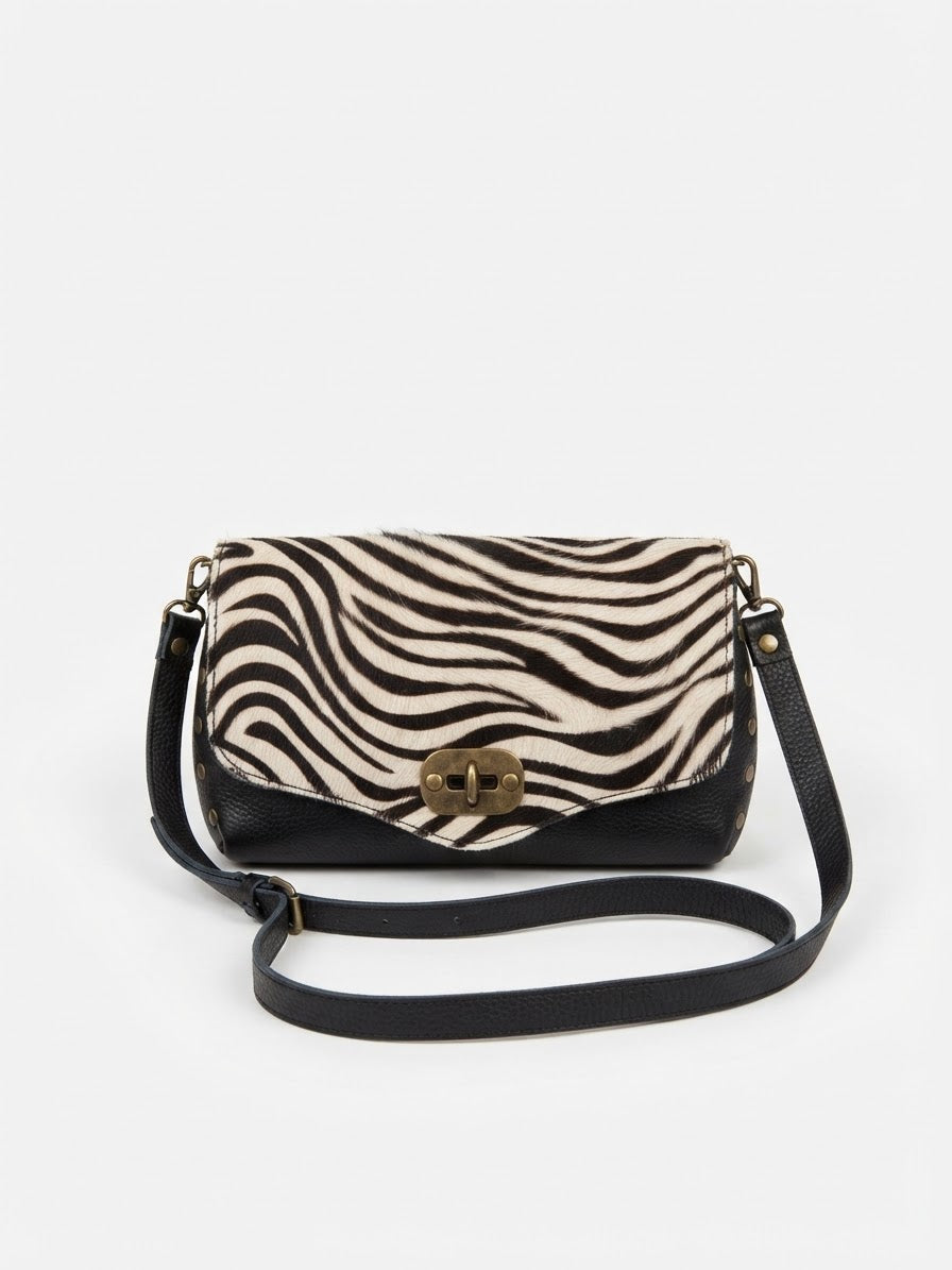 POLO SHOES BAGS - BORSA POSTINO ZEBRATA WHITE