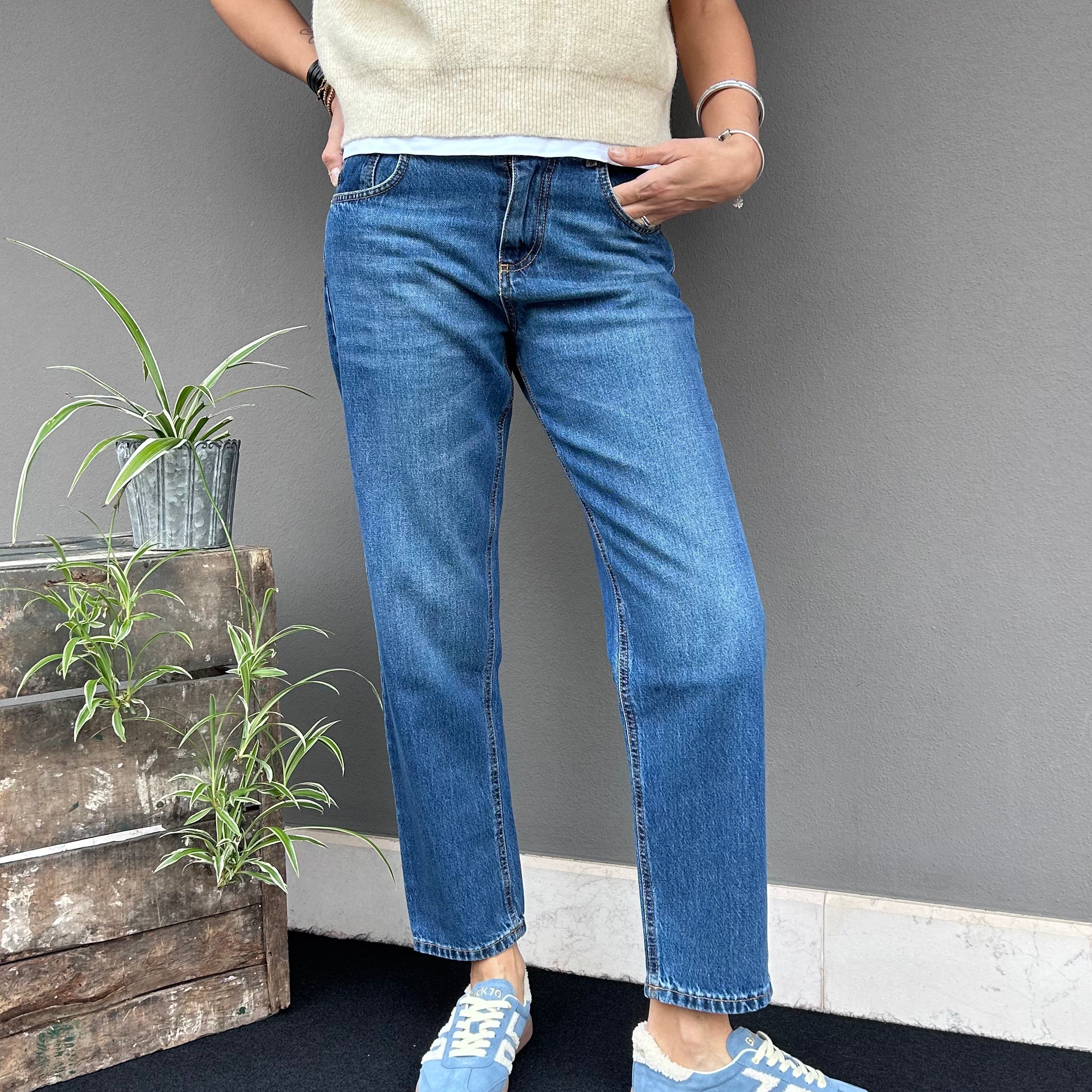 GOD SAVE DENIM - JEANS DENIM MOM BLU