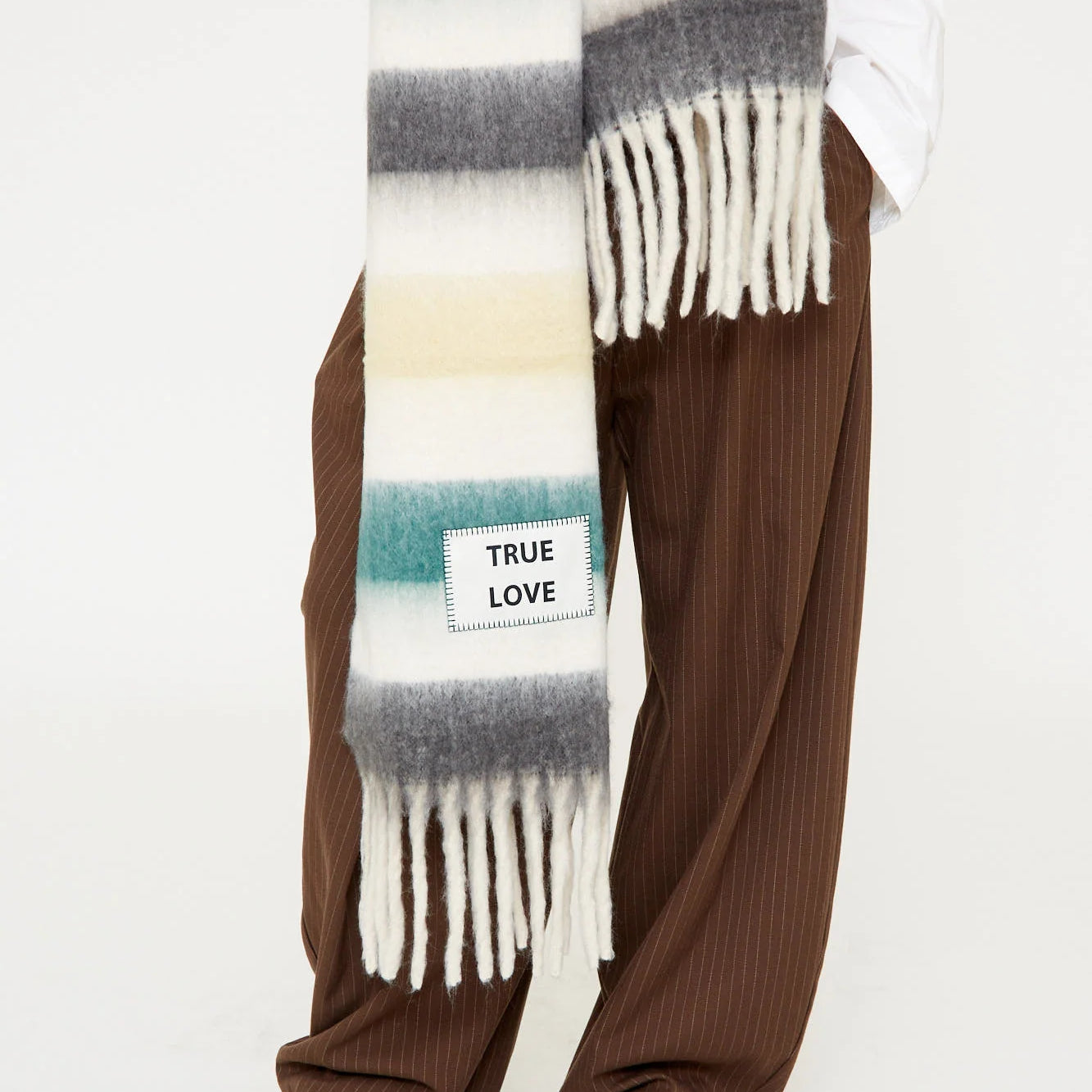 VERB TO DO - MAXI SCARF TRUE LOVE STRIPES WHITE