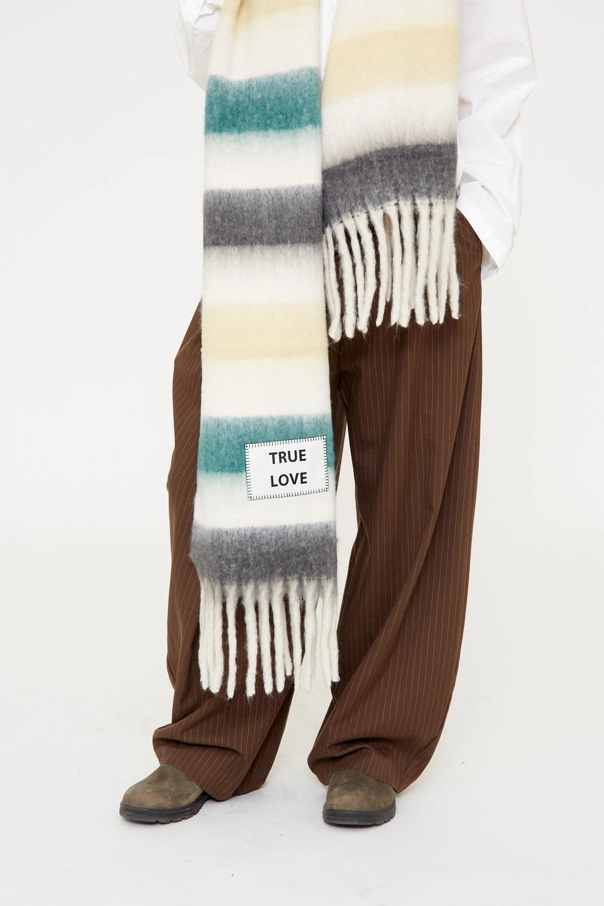 VERB TO DO - MAXI SCARF TRUE LOVE STRIPES WHITE