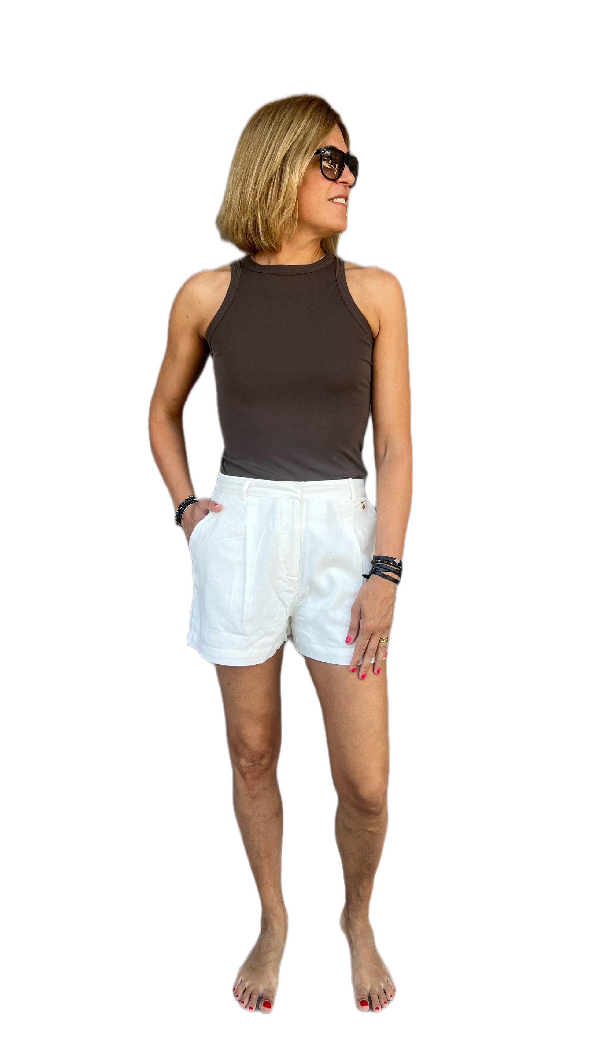 GOA GOA - SHORTS GEA CHAMBRAY BLUE