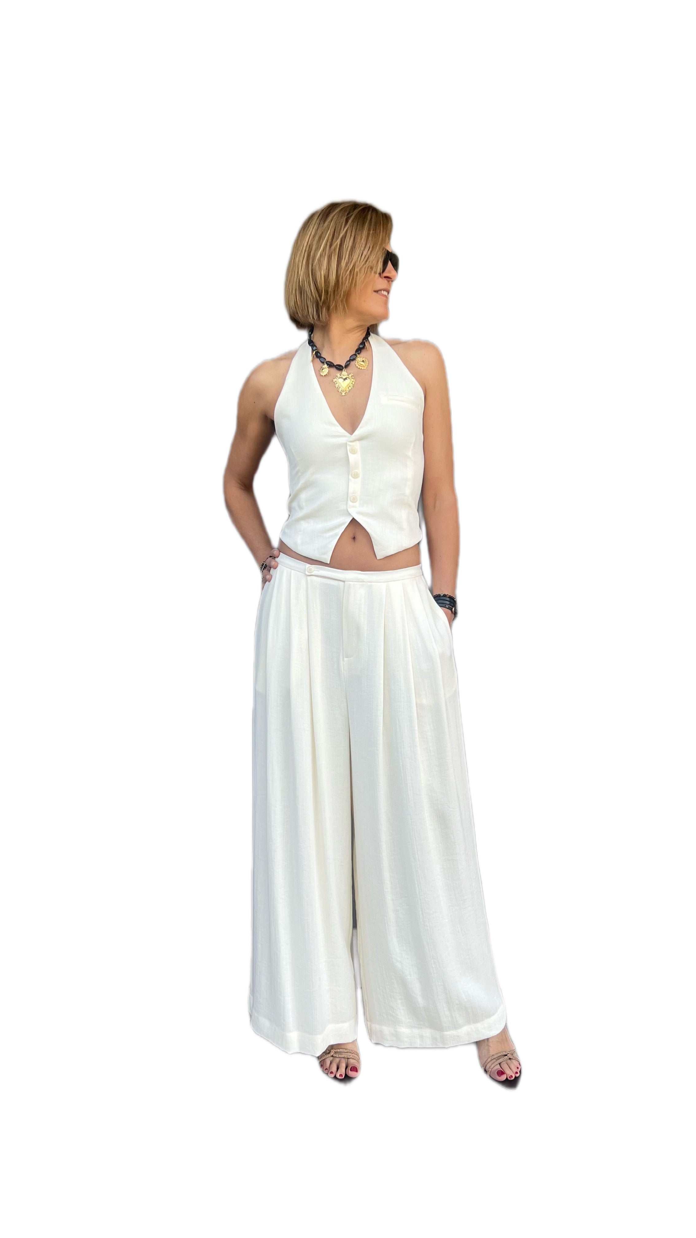 ELEH - PANTALONE PALAZZO PANNA