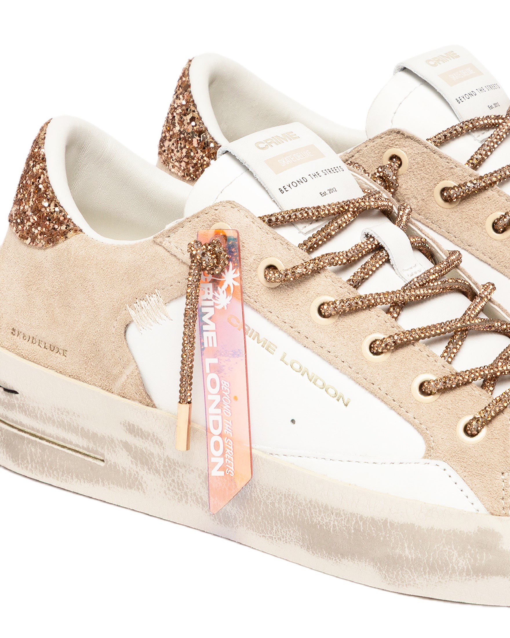CRIME LONDON - SK8 DELUXE WEDGE CHAMPAGNE DUST