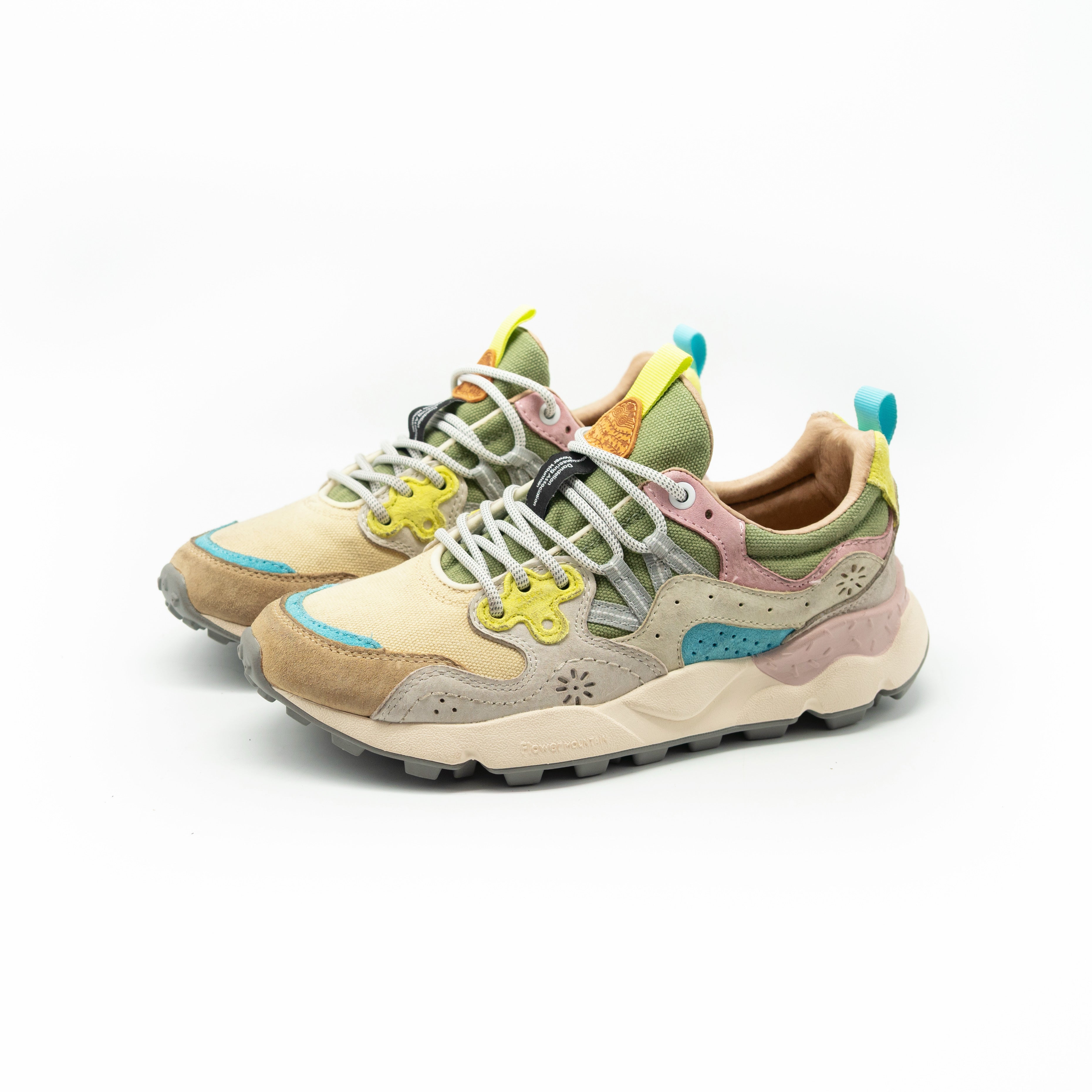 FLOWER MOUNTAIN - YAMANO 3 SUEDE CANVAS BEIGE WHITE IVORY