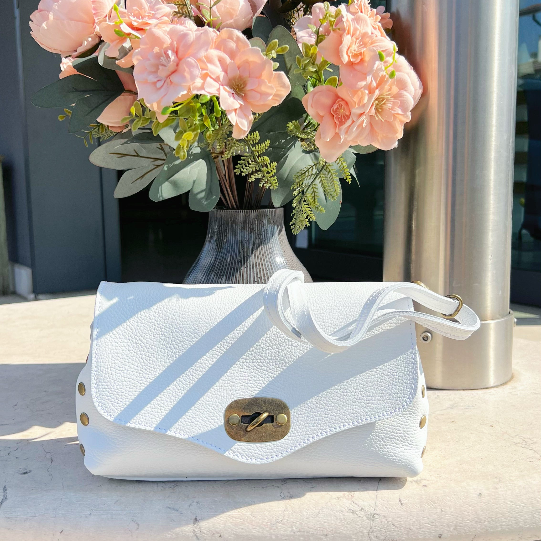 POLO SHOES BAGS - BORSA POSTINO WHITE