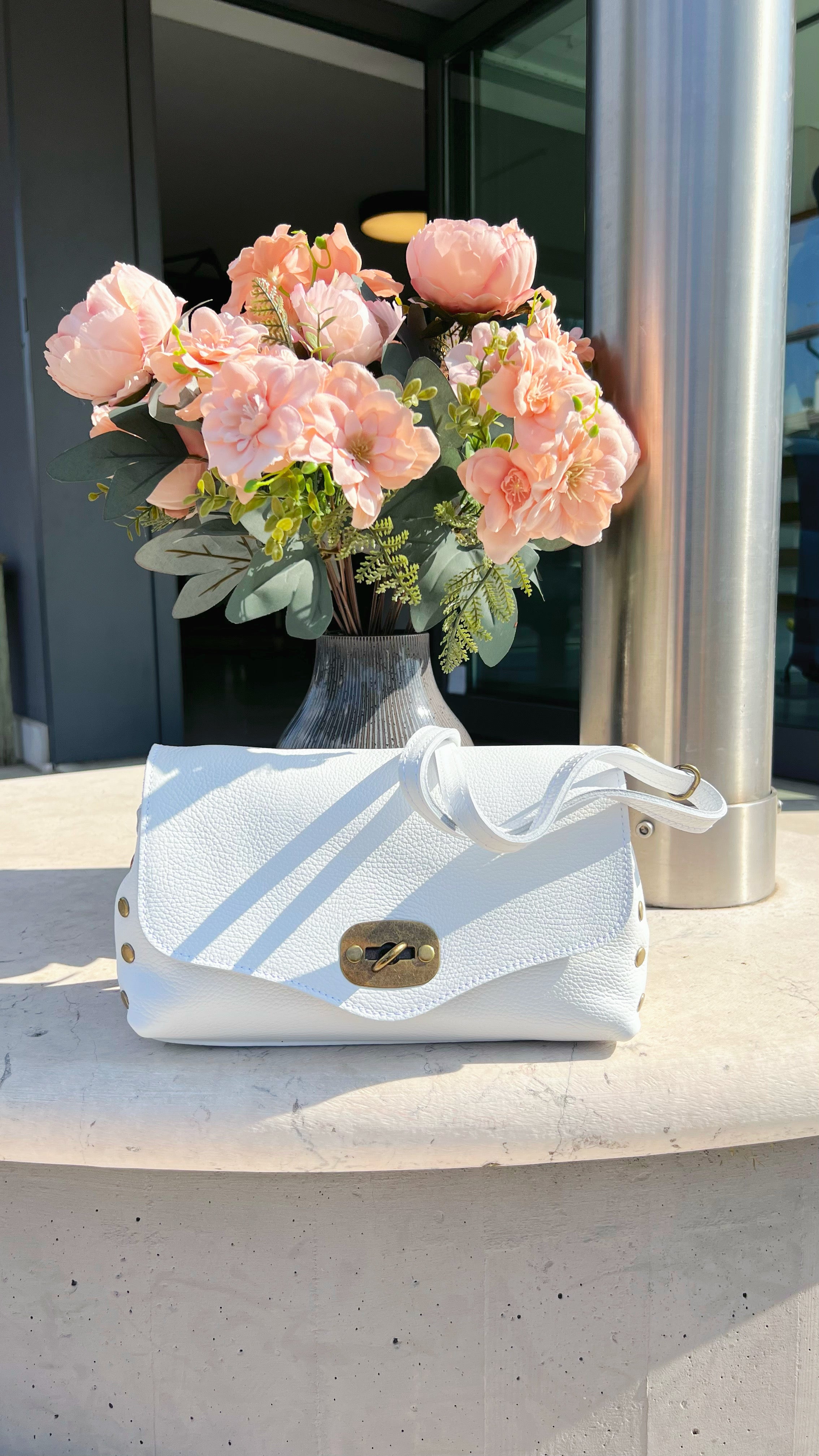 POLO SHOES BAGS - BORSA POSTINO WHITE