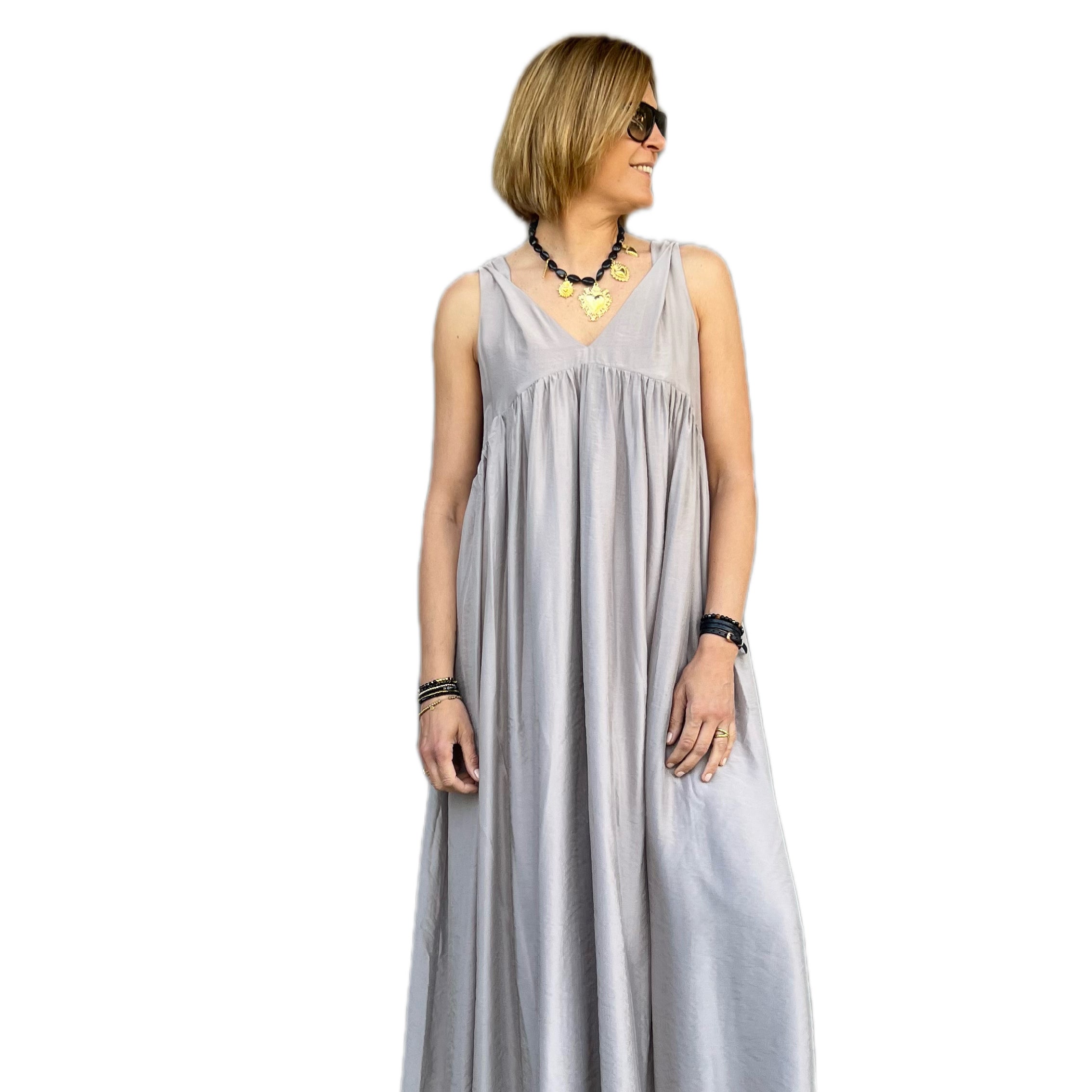 ELEH - VESTITO LUNGO GRIGIO