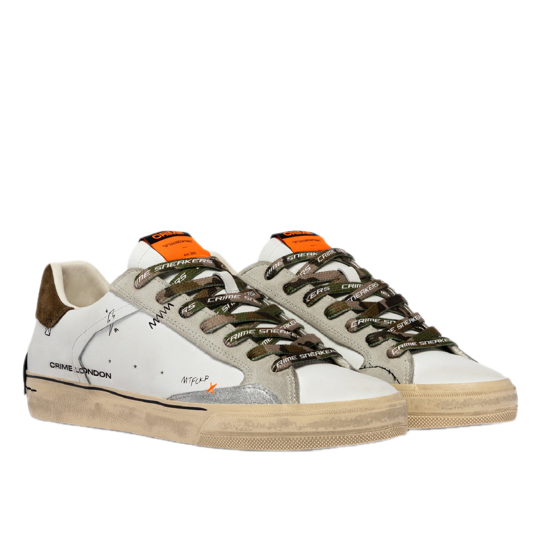 CRIME LONDON - DISTRESSED DECONSTRUCTED MILITARY GREEN