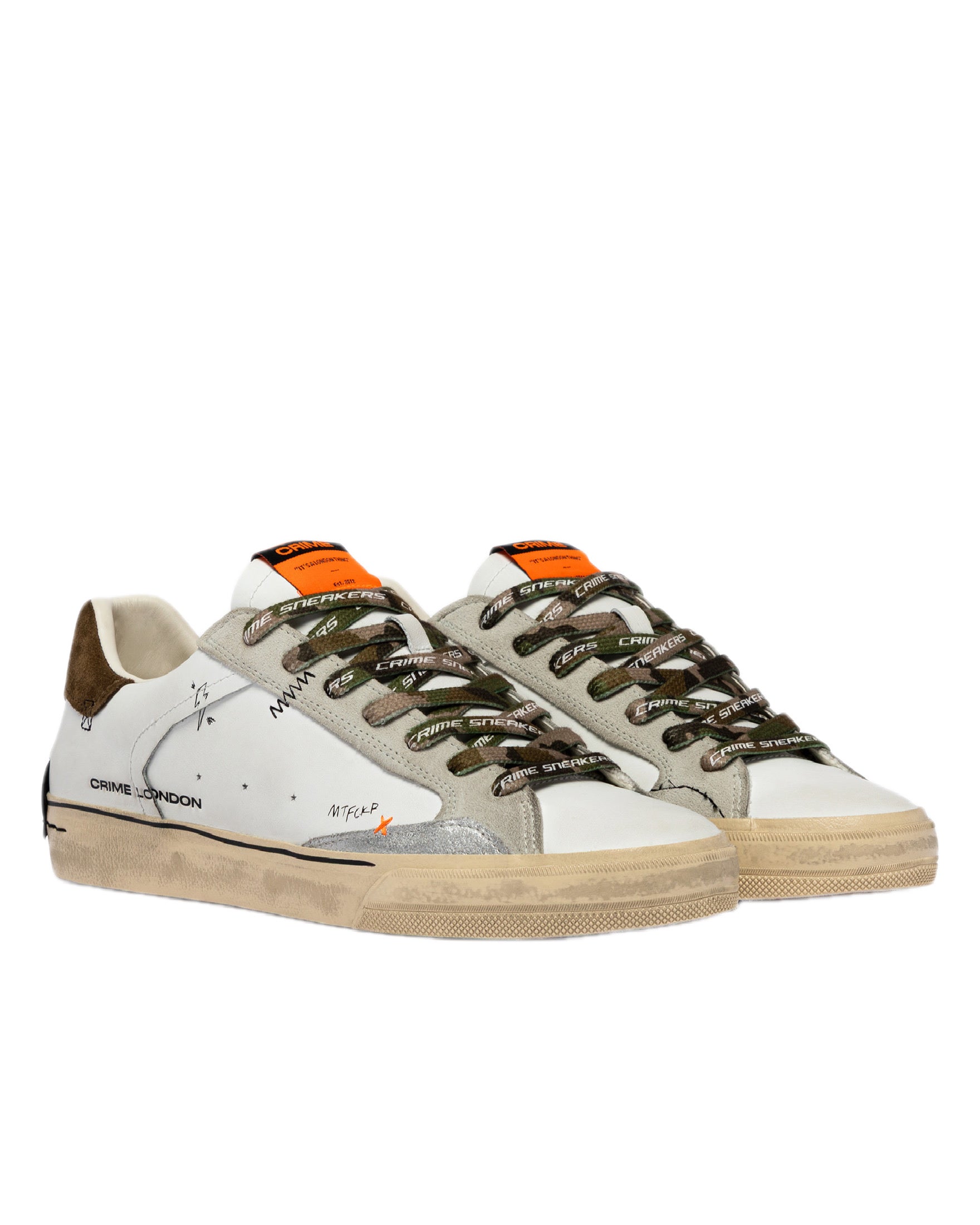 CRIME LONDON - DISTRESSED DECONSTRUCTED MILITARY GREEN