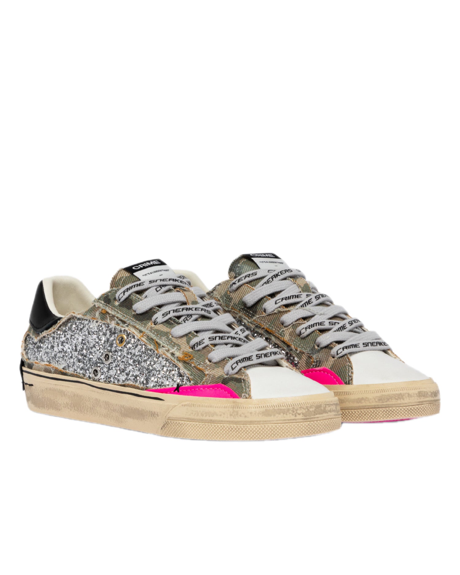 CRIME LONDON - DISTRESSED DECONSTRUCTED CAMO STARDUST