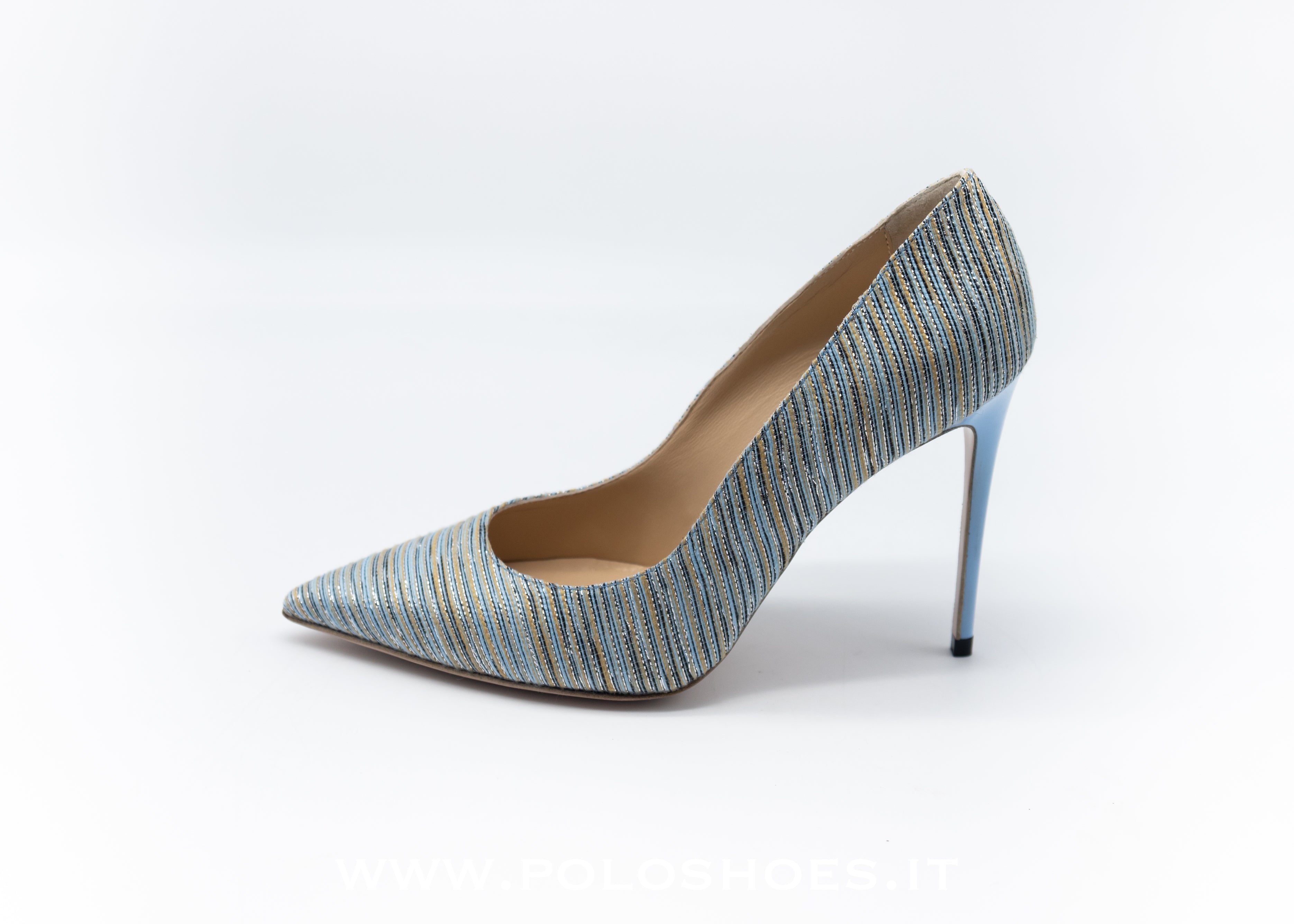 COUTURE - DECOLLETE TESSUTO AZZURRO