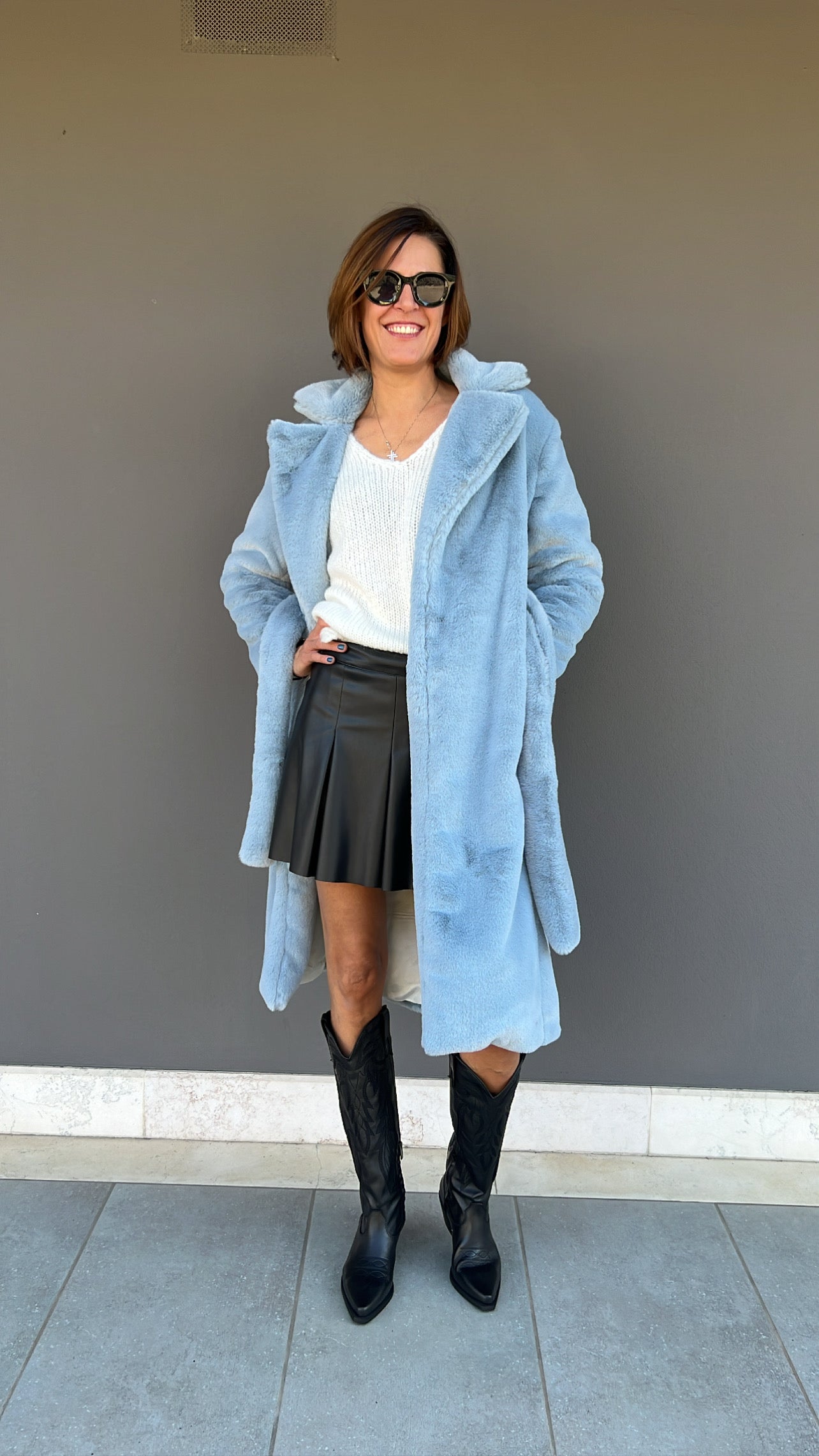 FACE TO FACE STYLE - CAPPOTTO  AZZURRO